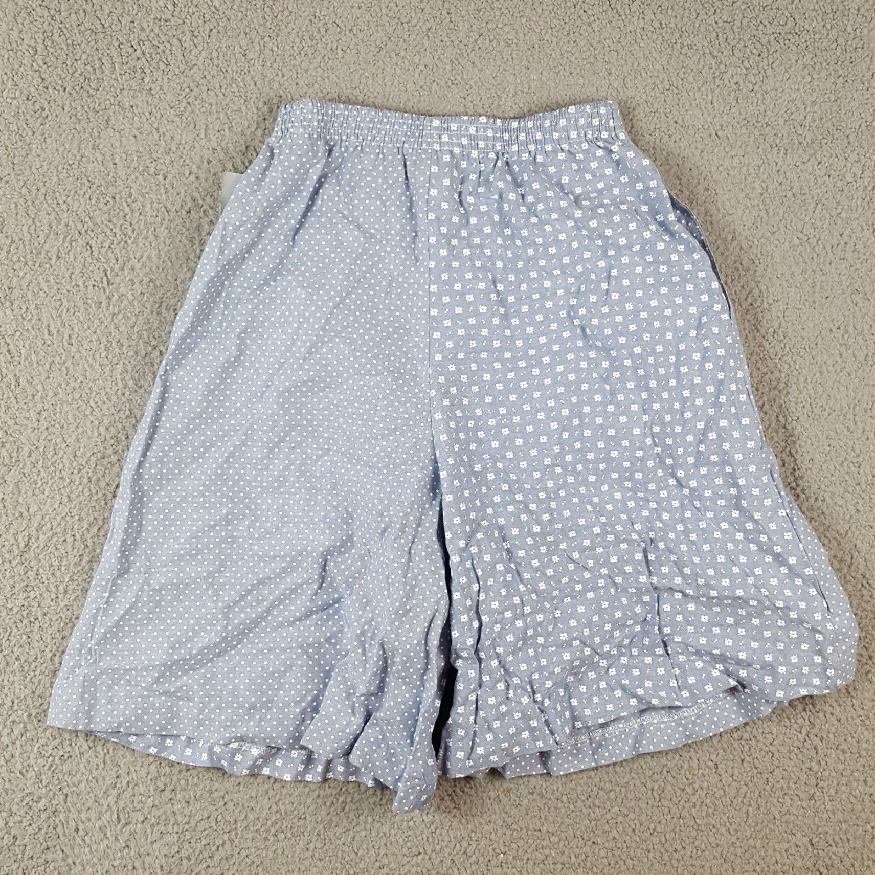 Vintage VINTAGE 80s Regal Polka Dot Flower High Waist Relaxed Paper Bag Shorts Women's XS Blue Size 26" / US 2 / IT 38 - 3 Thumbnail