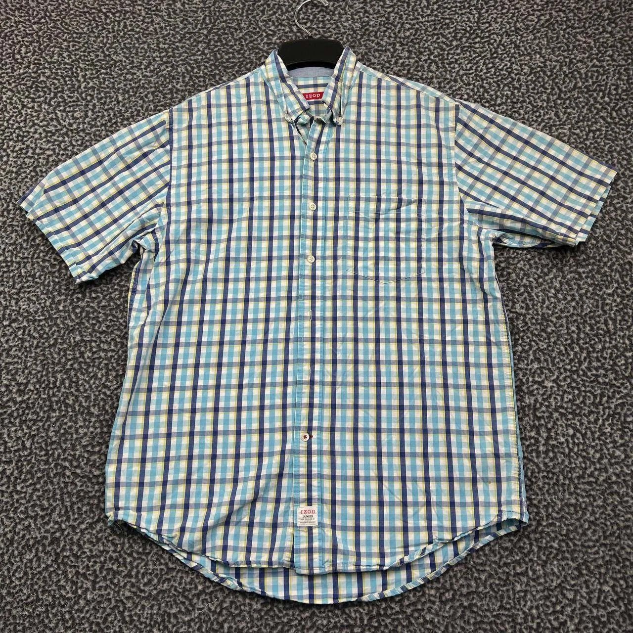 Izod Izod Button Down Shirt Men Medium Blue Plaid Collared Size US M / EU 48-50 / 2 - 1 Thumbnail