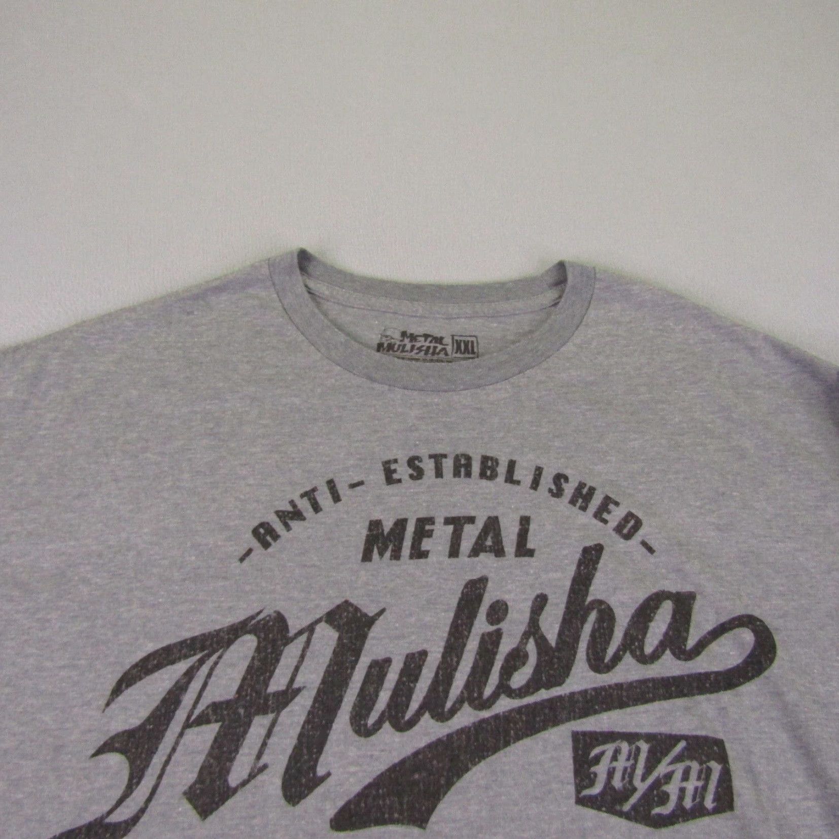 Metal Mulisha Metal Mulisha Shirt Mens 2XL Gray Anti Established 1999 Spellout Graphic Tee Size US XXL / EU 58 / 5 - 4 Thumbnail