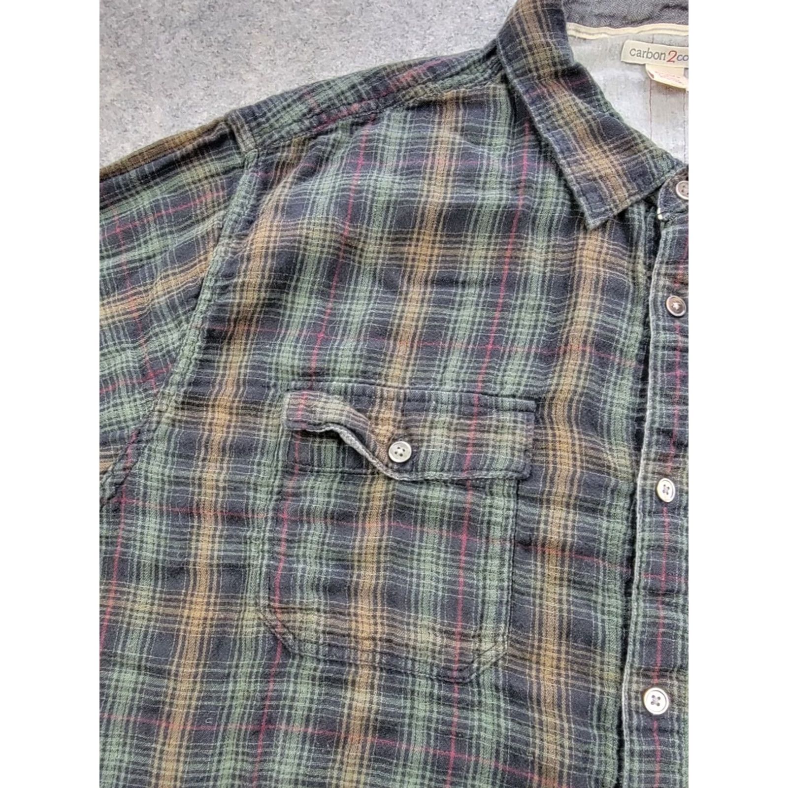 Carbon2Cobalt Carbon 2 Cobalt Shirt Mens XL Green Black Red Plaid Long Sleeve Button Up Casual Size US XL / EU 56 / 4 - 4 Thumbnail