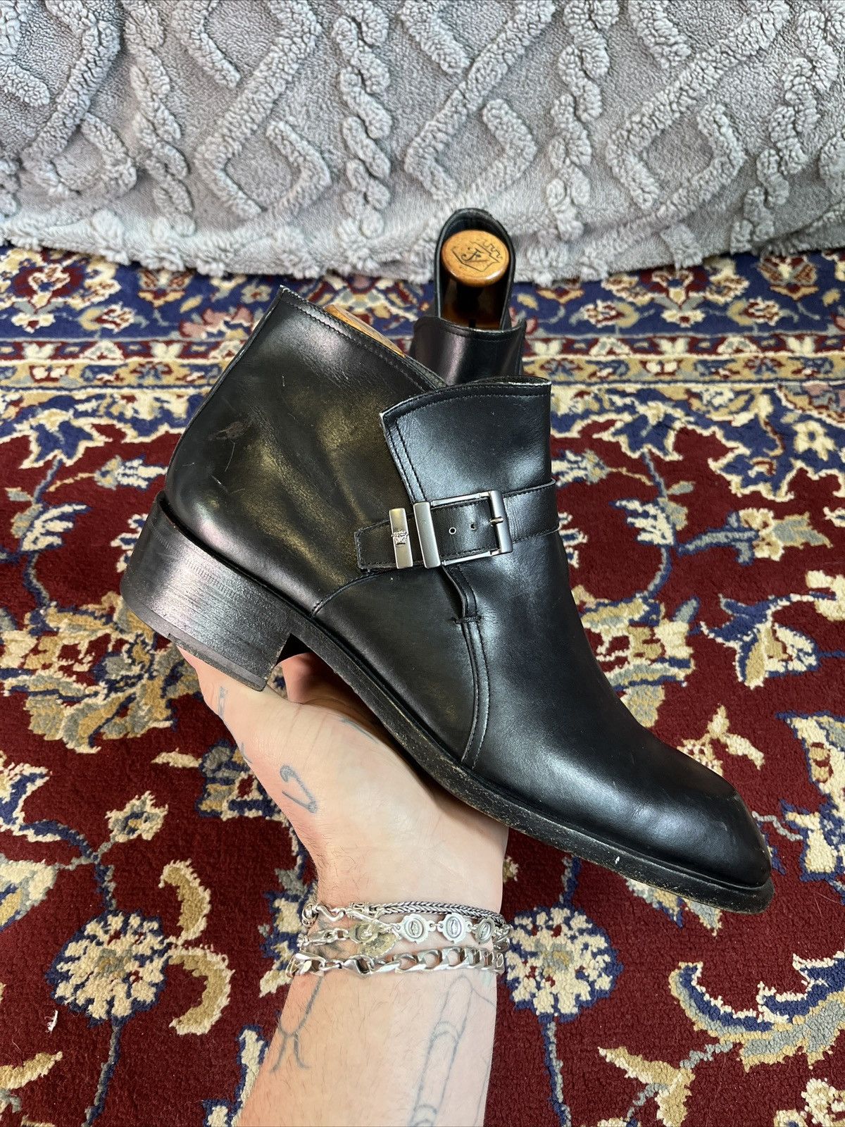 Versace Versace Strapped Buckle Shoes Genuine Leather Retail $995 🔥 Size US 8 / EU 41 - 1 Thumbnail