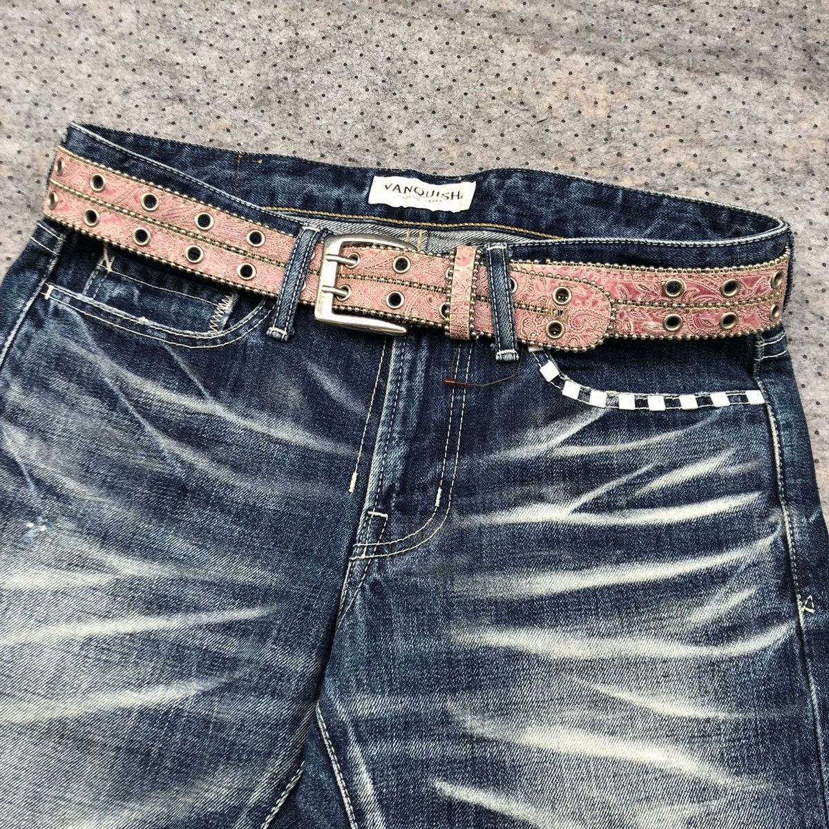 Japanese Brand Y2k style Paisley Pattern Studded Belt Size ONE SIZE - 2 Thumbnail