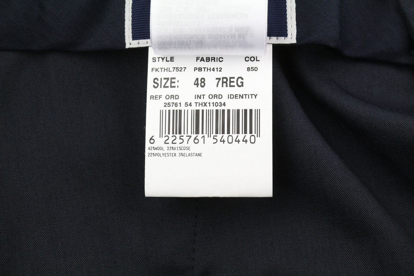 Tommy Hilfiger 48 Dark Blue THFlex Wool Blend Slim Fit Flat Trousers 85317 Size US 32 / EU 48 - 12 Thumbnail