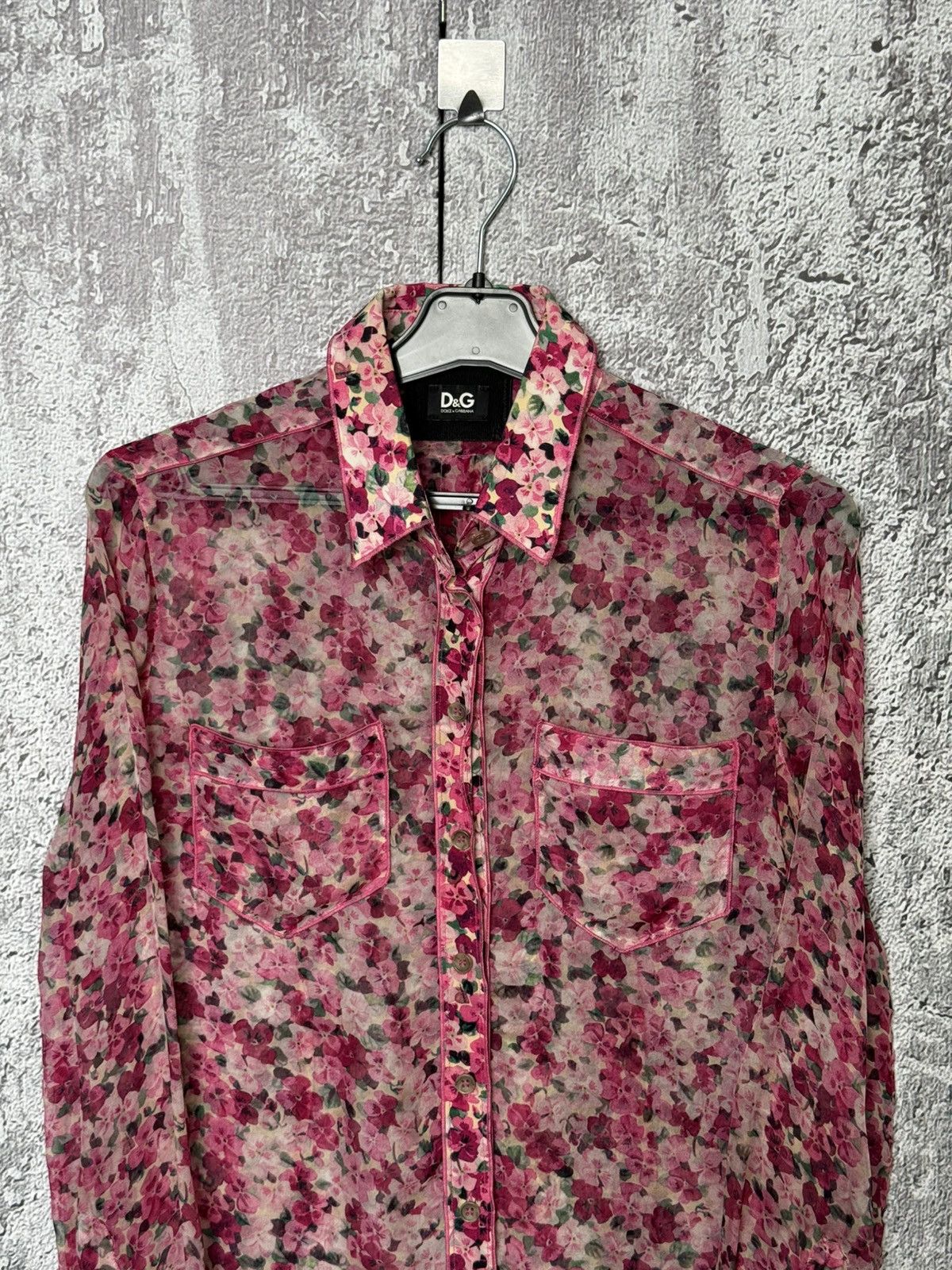 Dolce & Gabbana Dolce & Gabbana Silk Shirt D&G Floral Sheer Button Up Blouse Size XS / US 0-2 / IT 36-38 - 2 Thumbnail