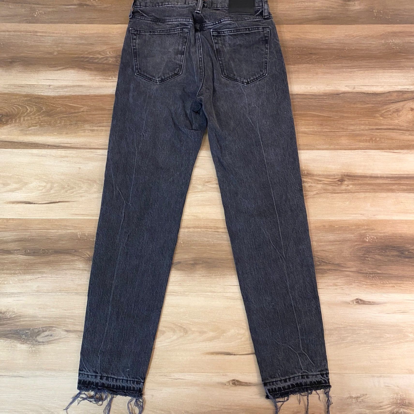 Abercrombie & Fitch Abercrombie & Fitch Jeans Mens 29x30 Slim Straight Black Frayed Hem Denim Cotton Blend Vintage Style Pants Size US 29 - 8 Thumbnail