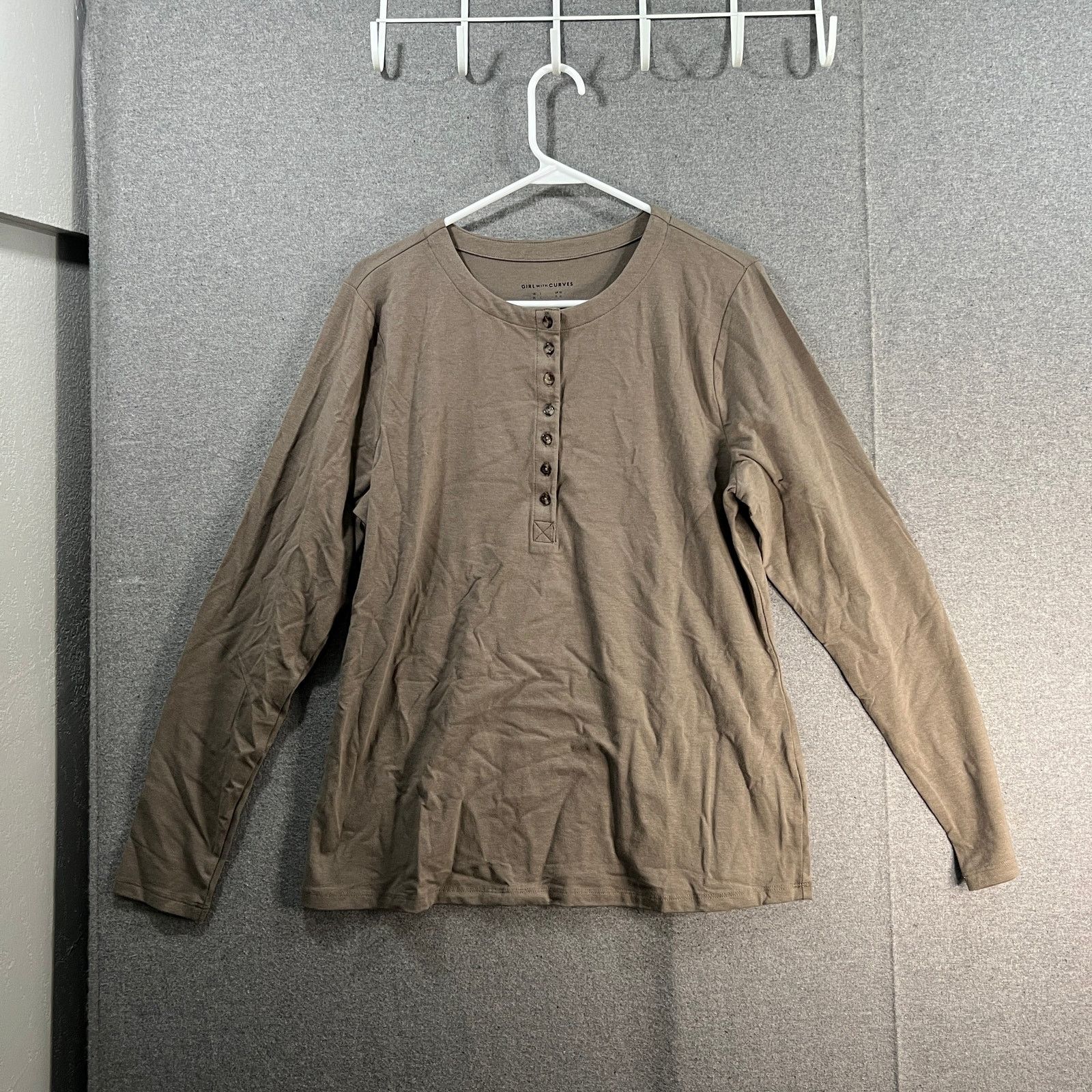 Other Girl With Curves Shirt Ladies Jersey Knit Henley Size L / US 10 / IT 46 - 1 Thumbnail