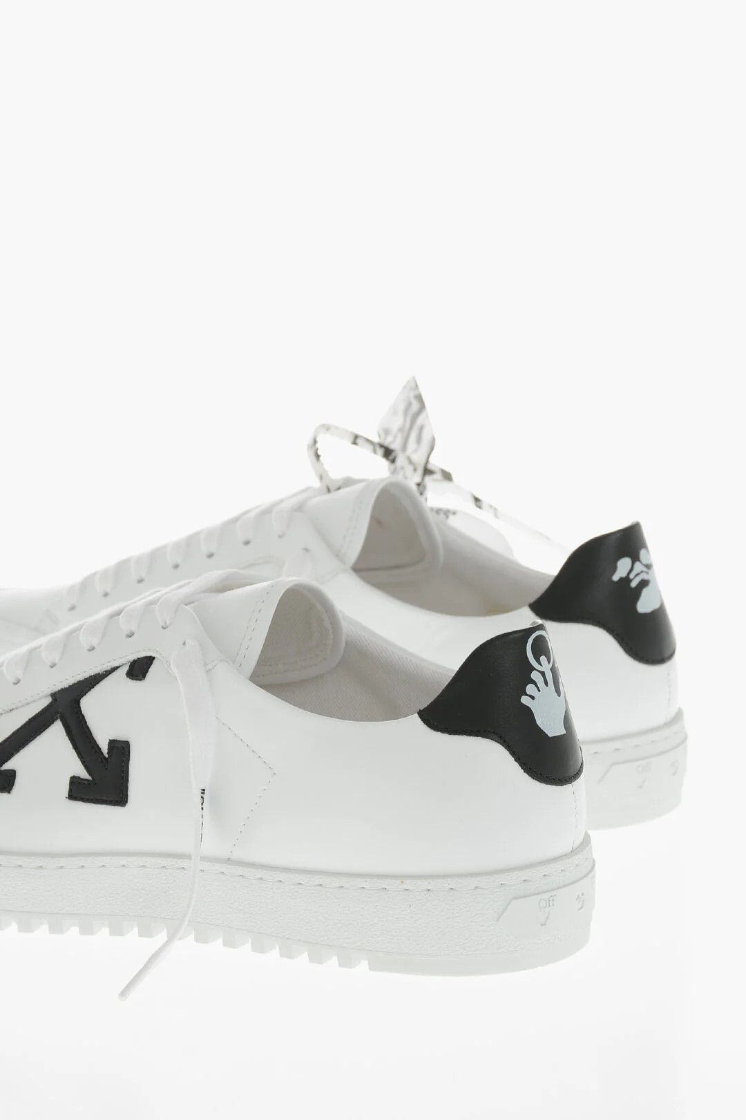 Off-White og1mm0426 Low Two-Tone Leather Sneakers in Black & White Size US 13 / EU 46 - 2 Thumbnail