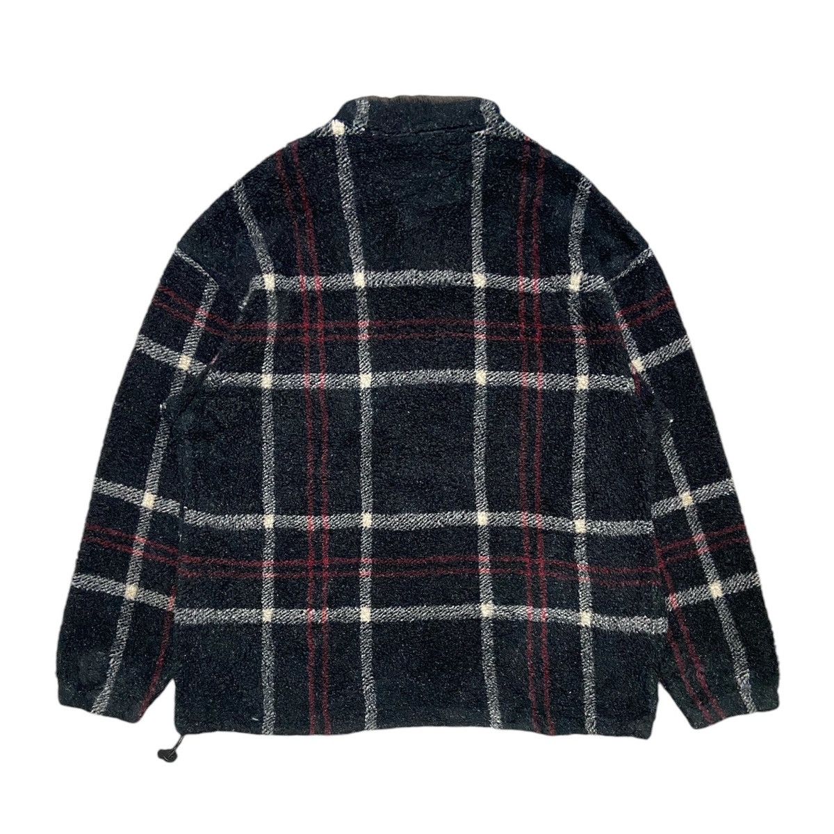 Eddie Bauer × Vintage Vintage Eddie Bauer Checker Oversized Fleece Jacket Size US M / EU 48-50 / 2 - 2 Thumbnail