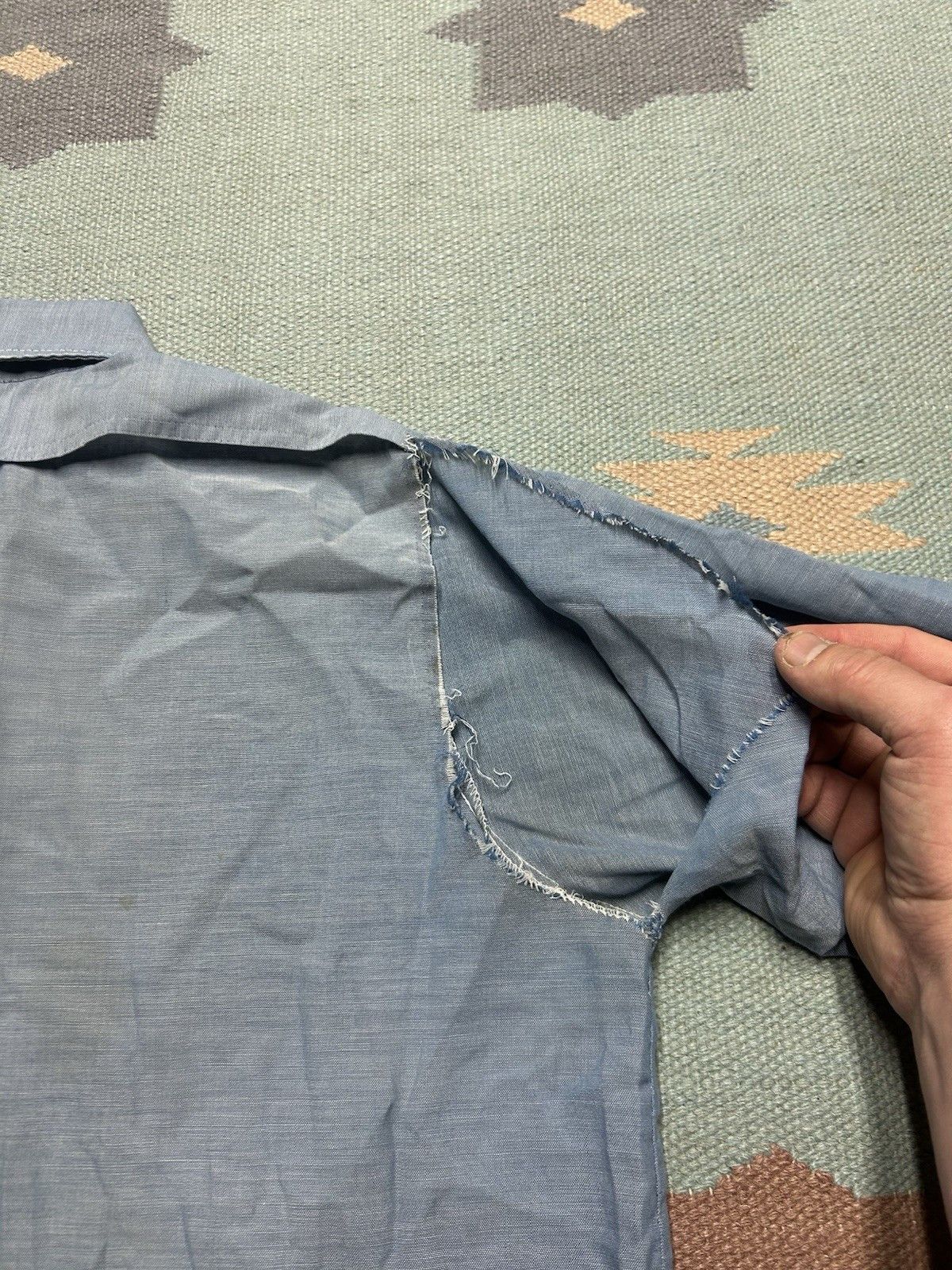 Vintage Vtg 1970s chambray work shirt King Kole distressed AS IS M Size US M / EU 48-50 / 2 - 10 Thumbnail
