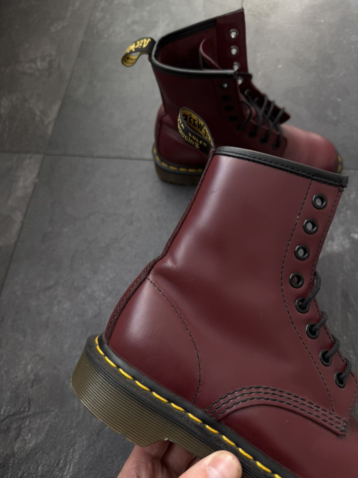 Dr. Martens × Vintage Dr Martens 1460 Vintage Boots Shoes Cherry Red Smooth Size US 5 / IT 35 - 2 Thumbnail