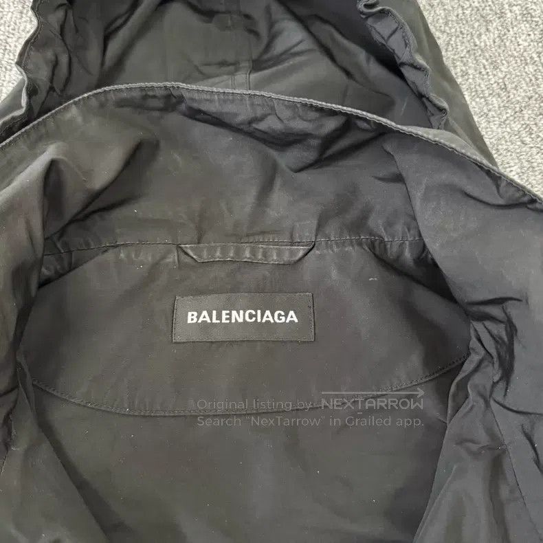 Balenciaga Balenciaga Black Hooded Single Breasted Windbreaker Jacket Size US S / EU 44-46 / 1 - 6 Thumbnail