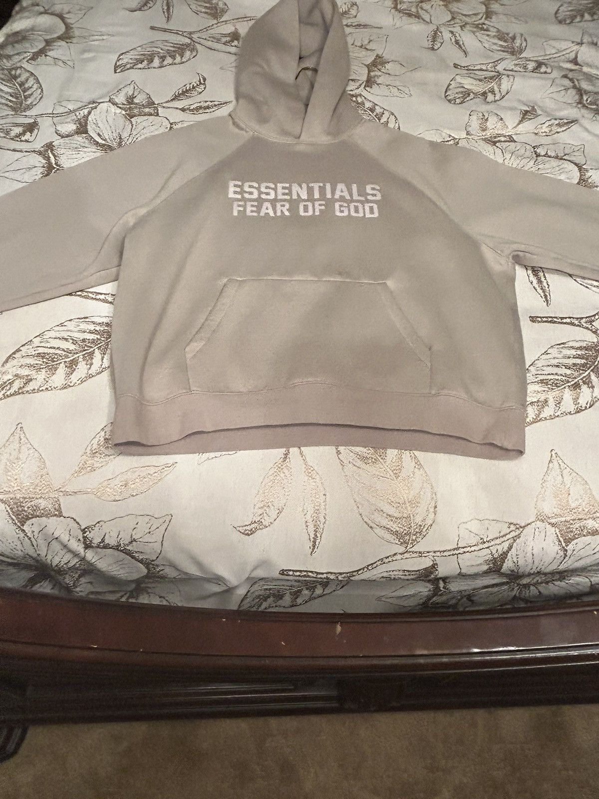 image of Fear Of God Essentials Hoodie Smoke in Smokey Grey, Men's (Size Large)
