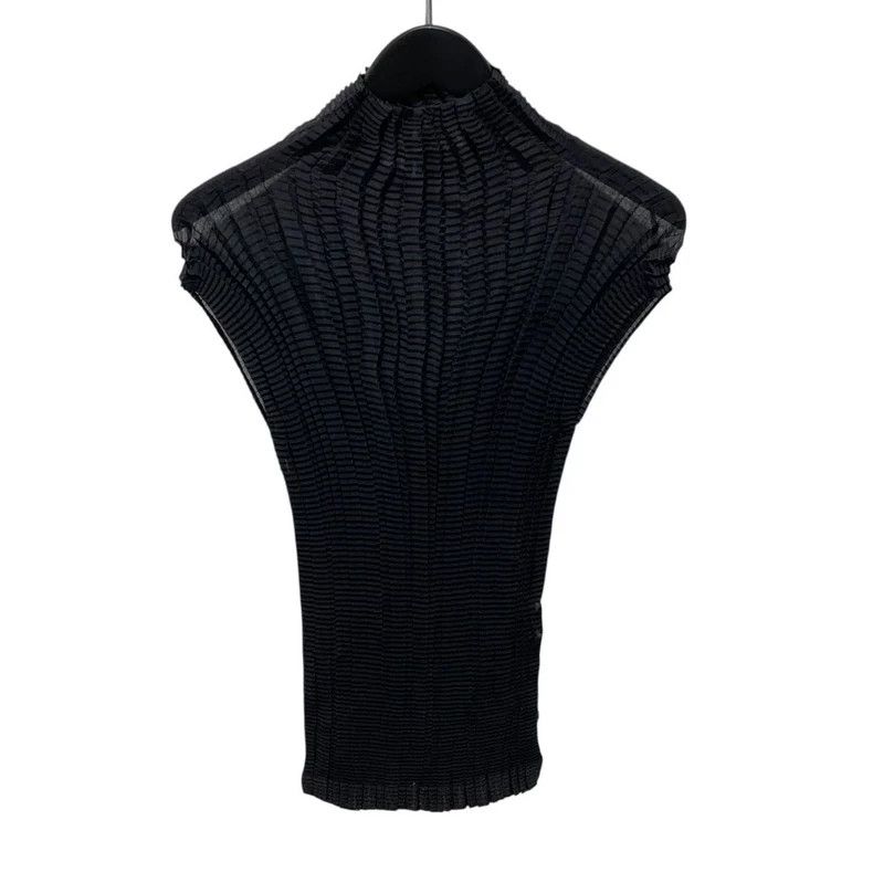 Issey Miyake Issey Miyake Black mainline sleeveless pleated top Size L / US 10 / IT 46 - 1 Thumbnail