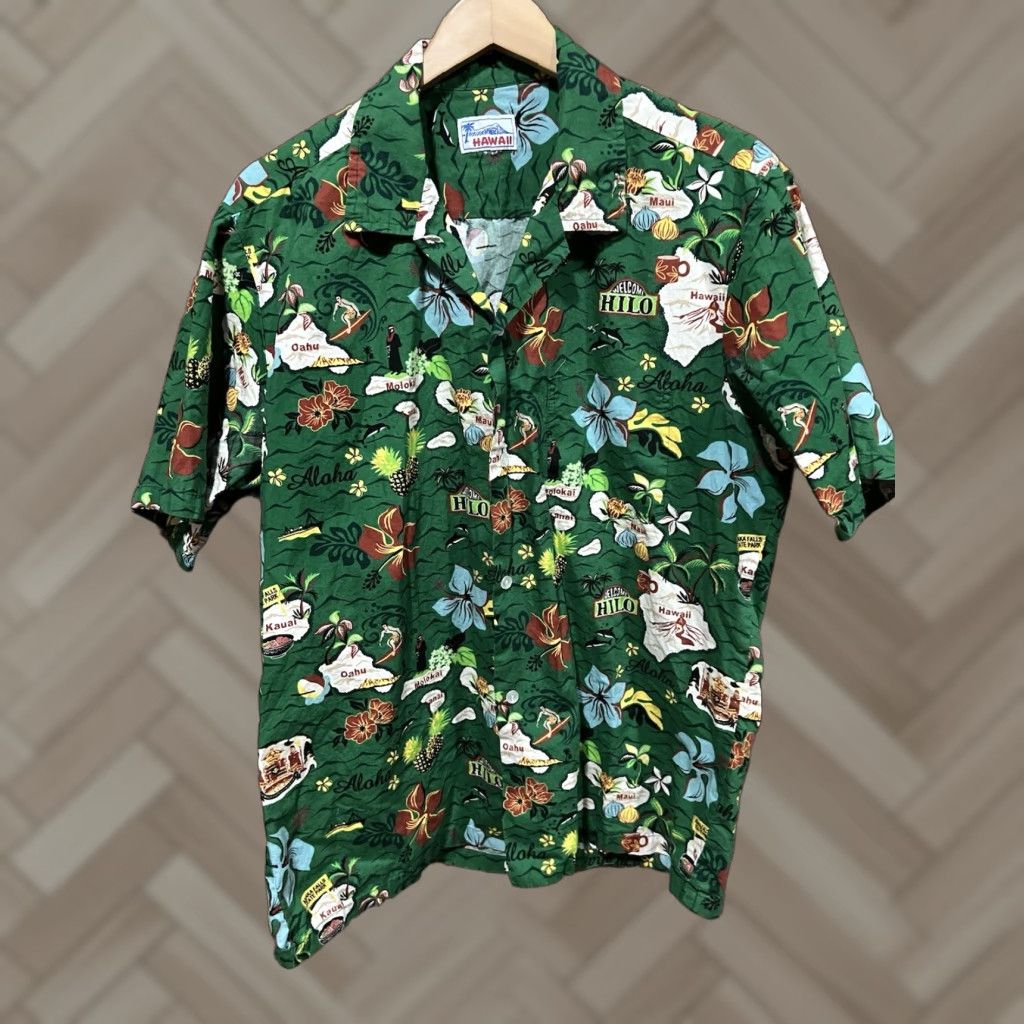 Hilo Hattie Hawaii Shirt Hilo Floral Men's Green Button Down Shirt Size US L / EU 52-54 / 3 - 1 Thumbnail