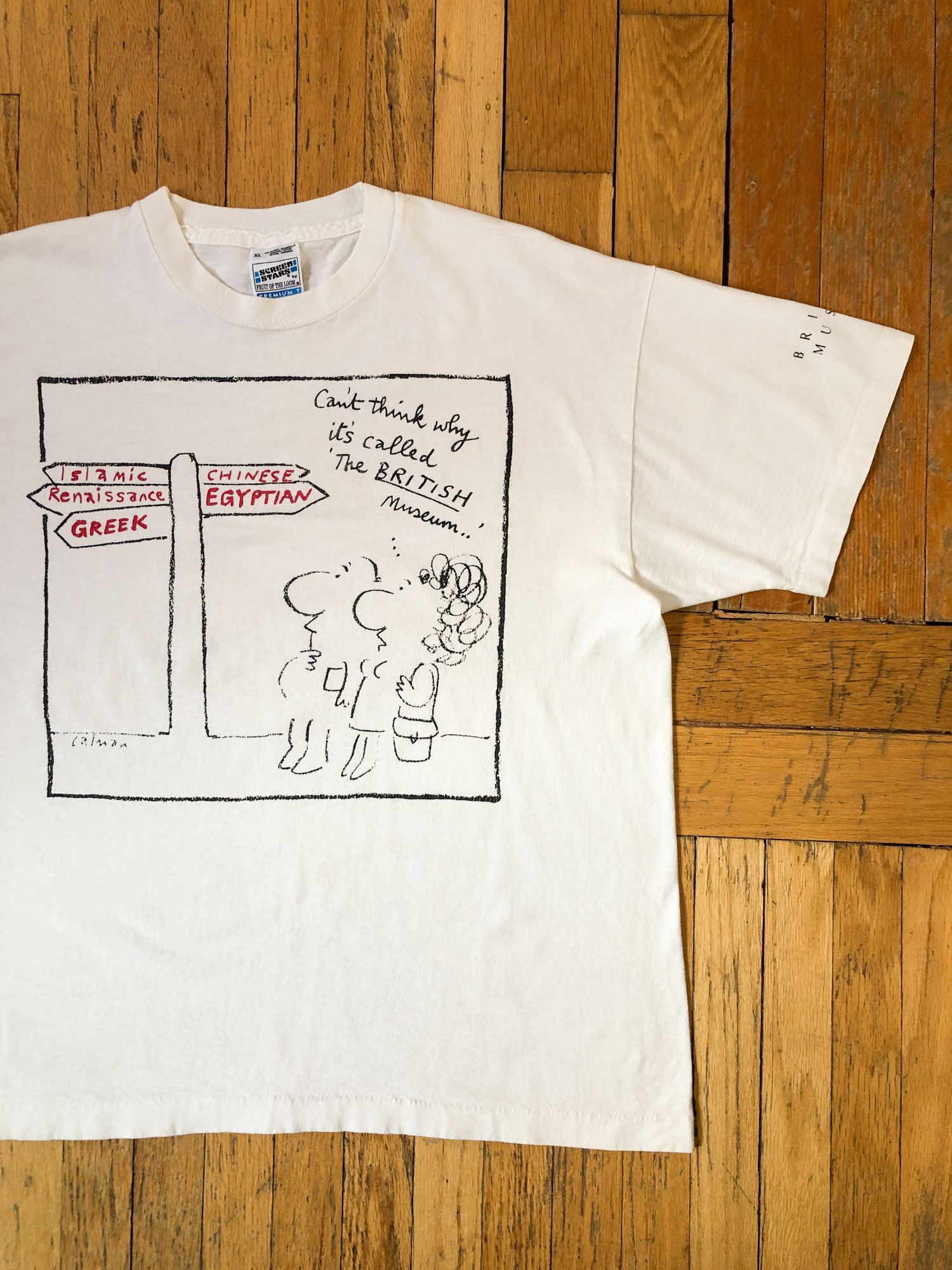 Vintage 90s Single Stitch 'British Museum' Sarcasm T-Shirt Size US XL / EU 56 / 4 - 1 Thumbnail