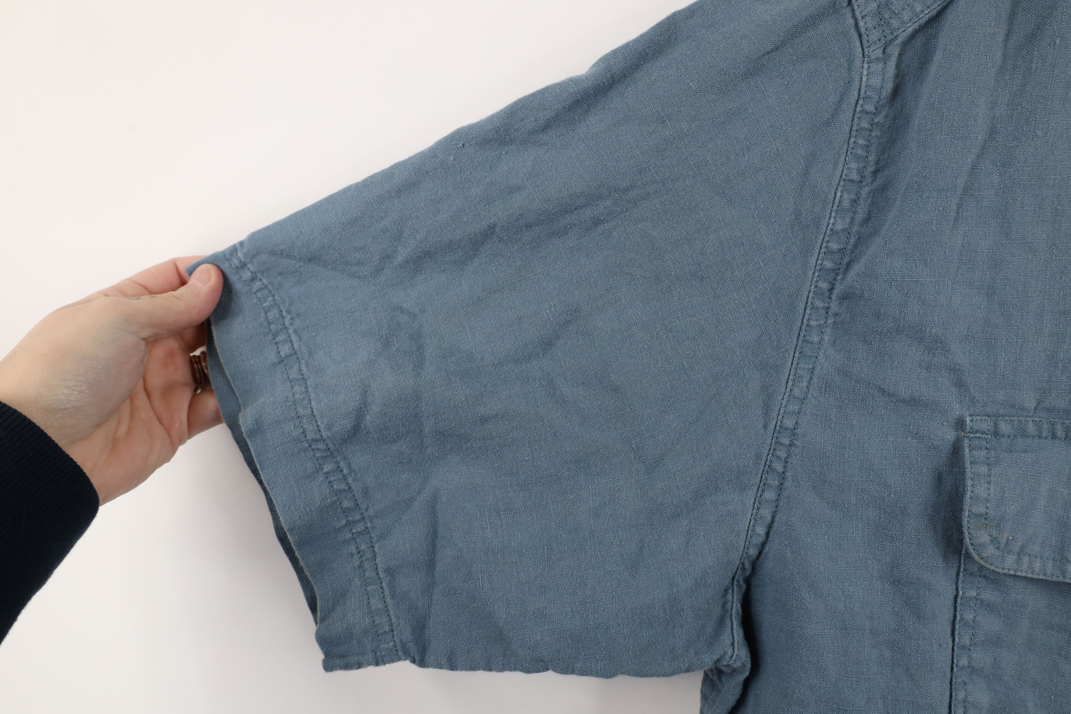 Eddie Bauer × Vintage Vintage 90s Eddie Bauer Linen Short Sleeve Button Shirt Size US L / EU 52-54 / 3 - 6 Thumbnail