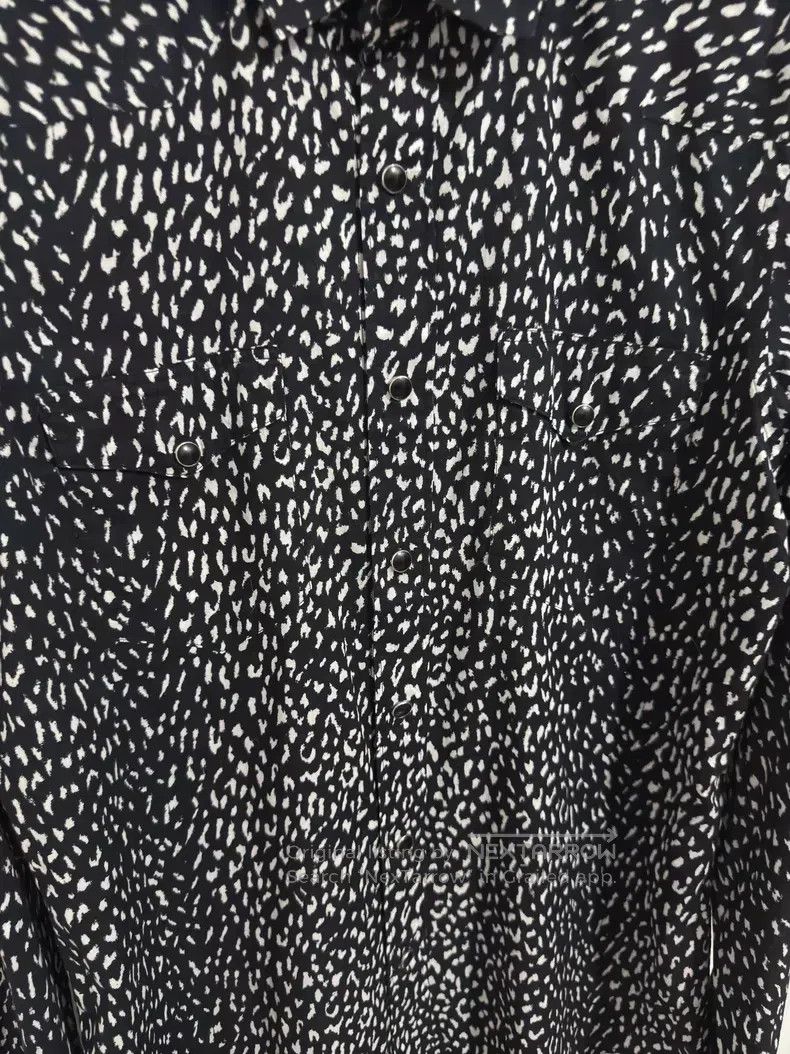 Saint Laurent Paris Saint Laurent Paris Cotton black and white cat-eye button Size XS / US 0-2 / IT 36-38 - 3 Thumbnail