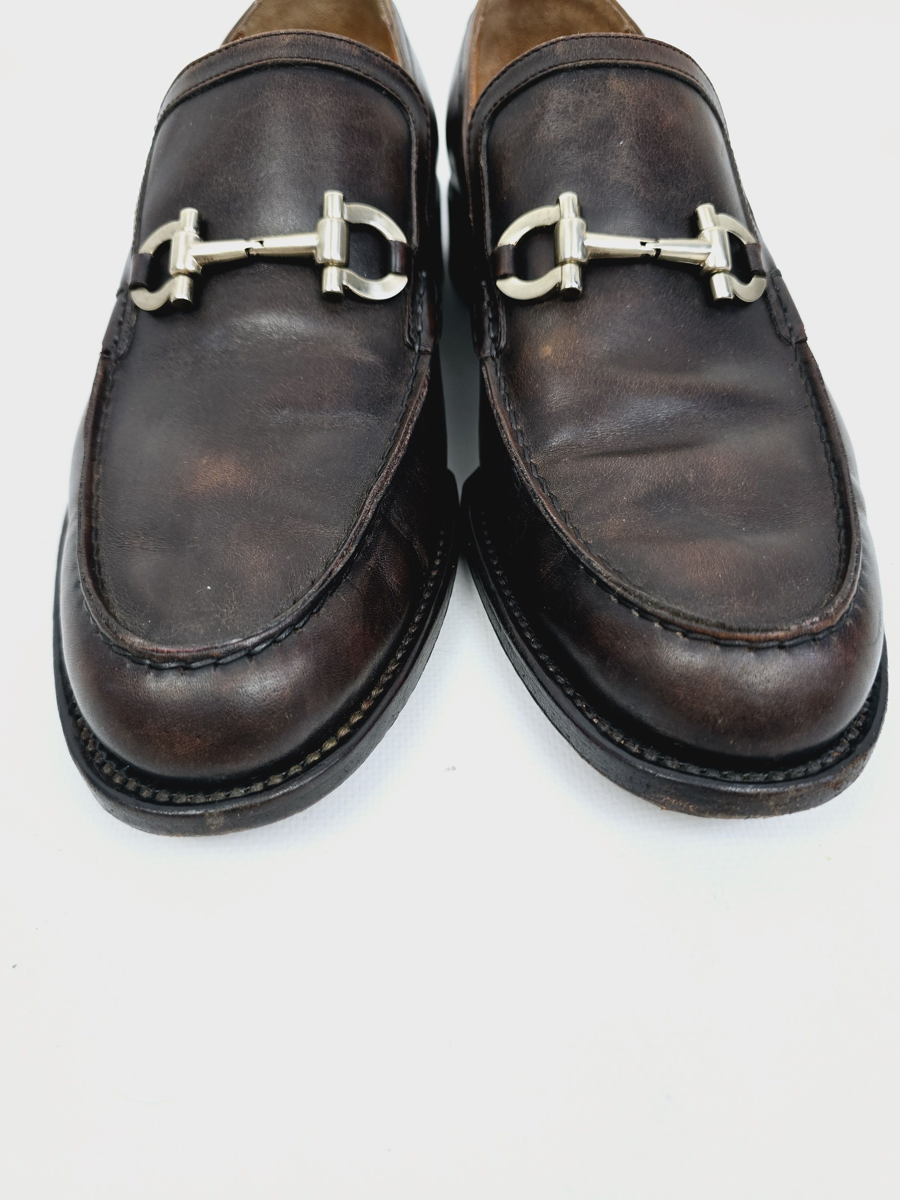 Salvatore Ferragamo Salvatore Ferragamo Brown Leather Oxford Shoes - Size 9 EE Size US 9 / EU 42 - 3 Thumbnail