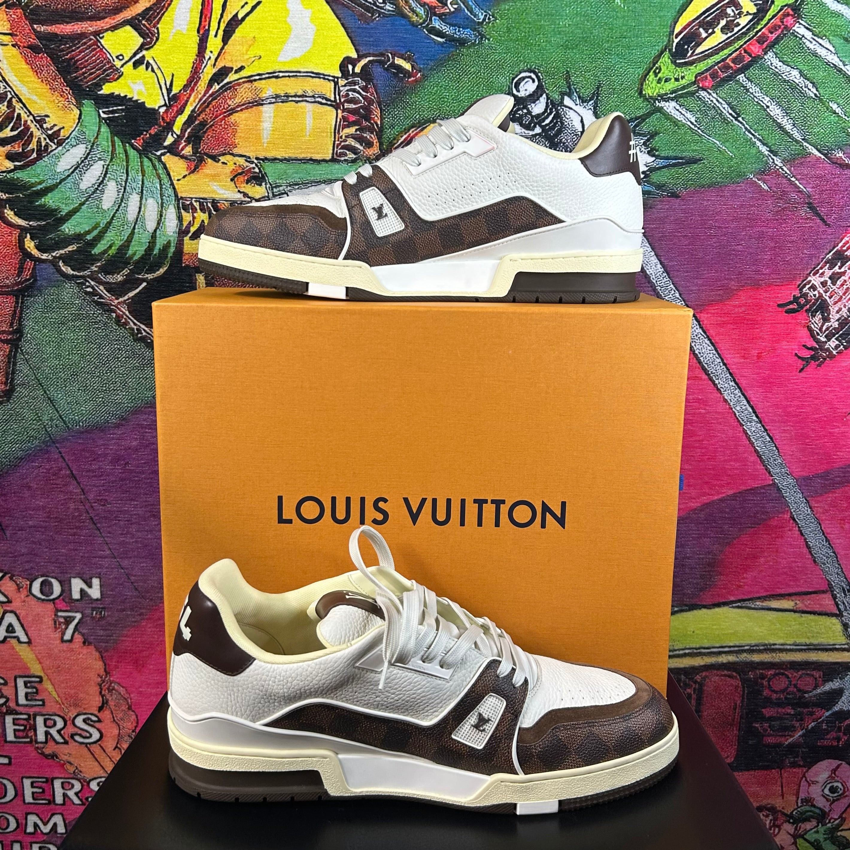 Louis Vuitton Louis Vuitton LV Trainer White Mocha Size 12-13 Size US 12.5 / EU 45-46 - 2 Thumbnail