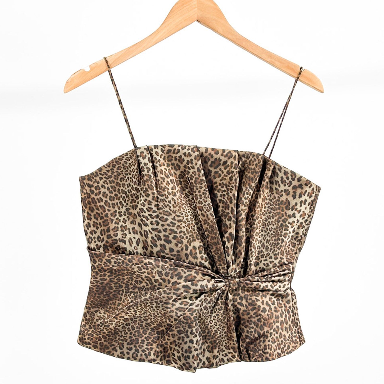 Vintage Y2K Cachet Satin Leopard Sleeveless Party Corset Top Size M / US 6-8 / IT 42-44 - 1 Thumbnail