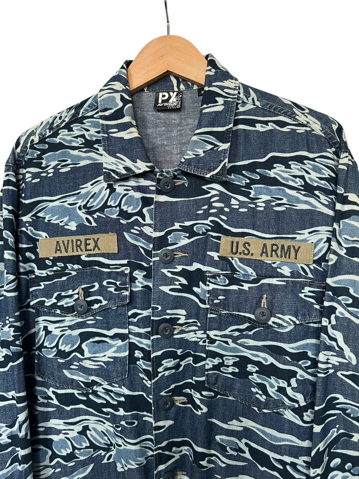 Avirex Avirex Tiger Stripes Military Army Button Shirt Size US L / EU 52-54 / 3 - 4 Thumbnail
