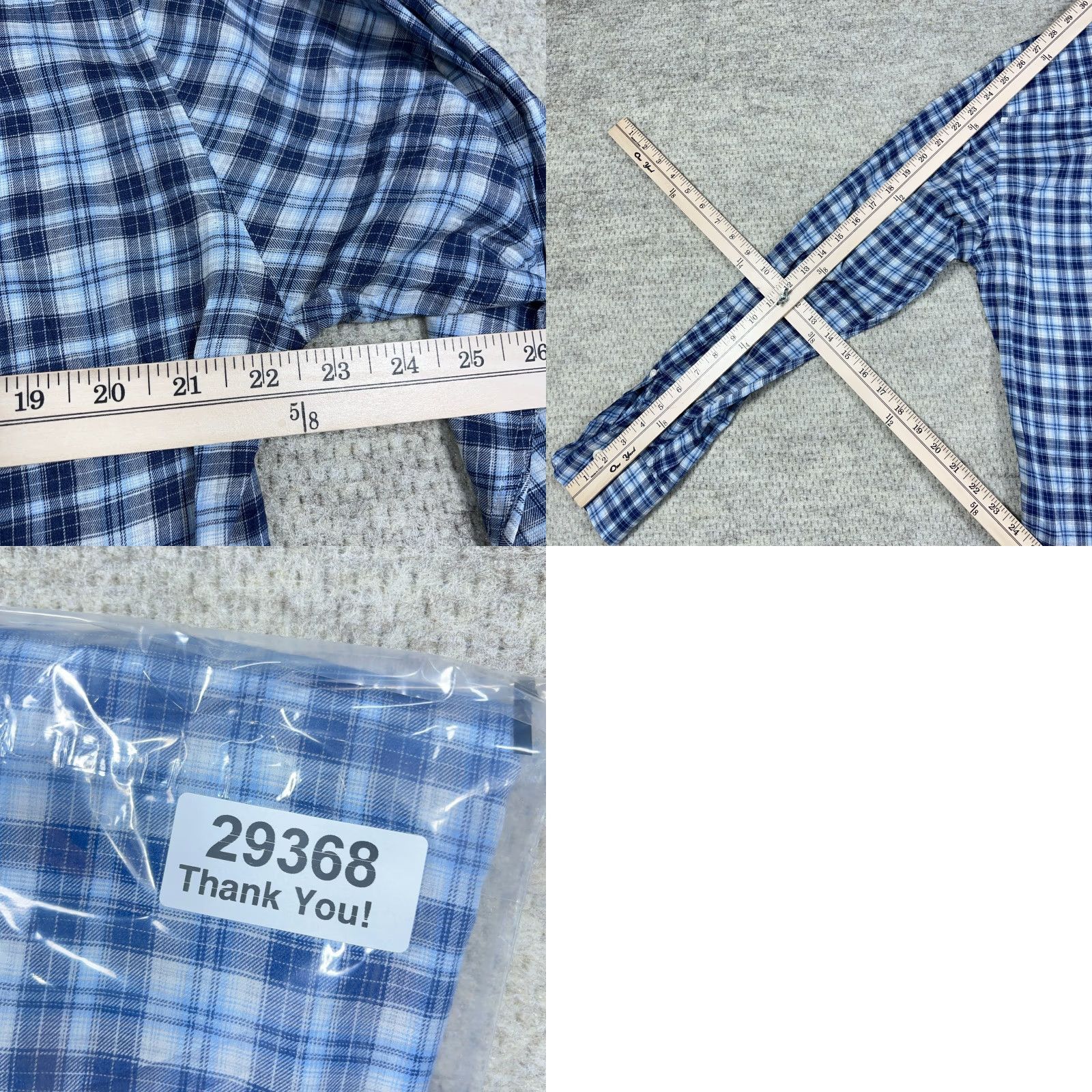 Peter Millar Peter Millar Shirt Men Medium Blue Plaid Button-Up Cotton Dress Adult LS Size 40R - 8 Thumbnail