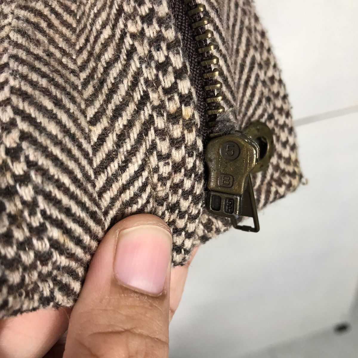 Japanese Brand 📌Vintage Wool Herringbone Fur Hoodie Jacket Size US M / EU 48-50 / 2 - 21 Thumbnail