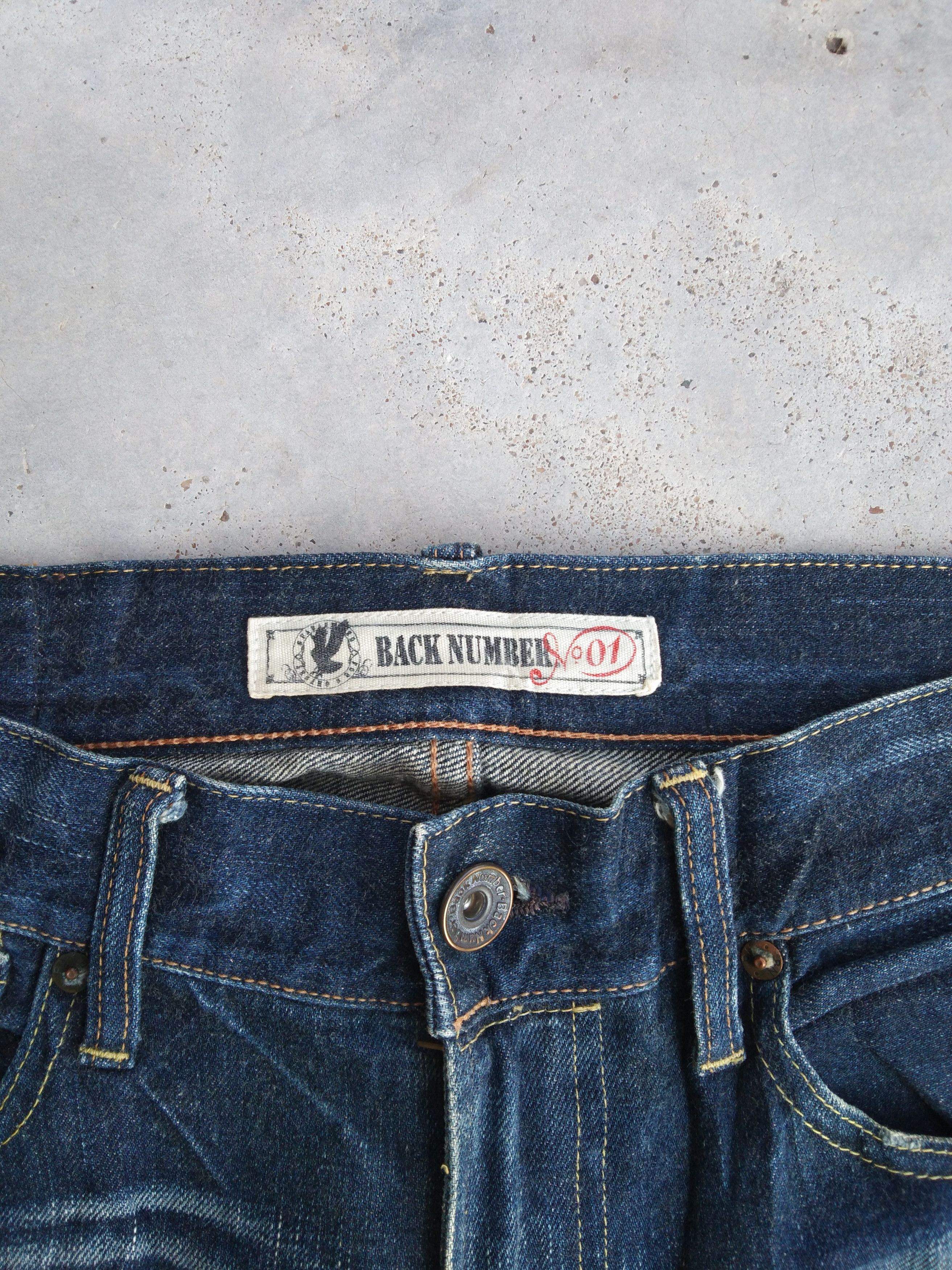 Japanese Brand Vintage Back Number No.01 Faded Blue Distressed Jeans 30x33 Size US 30 / EU 46 - 7 Thumbnail