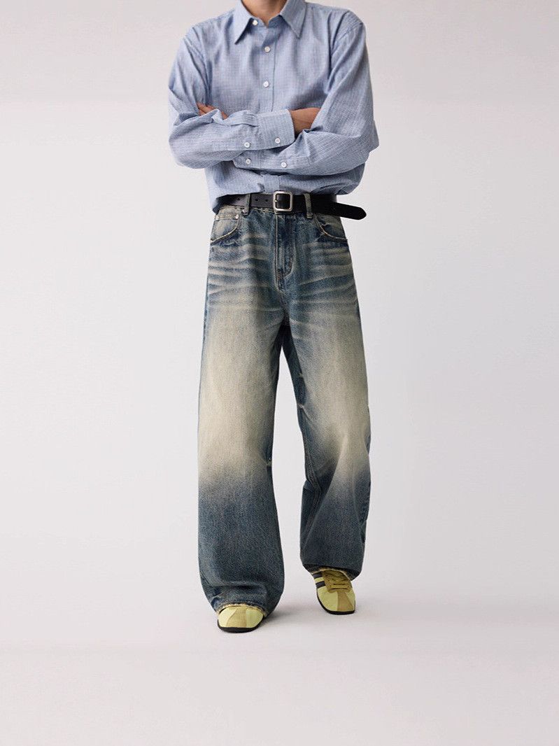 Vintage Men's High-Street Washed & Distressed Whiskered Jeans Size US 32 / EU 48 - 1 Thumbnail