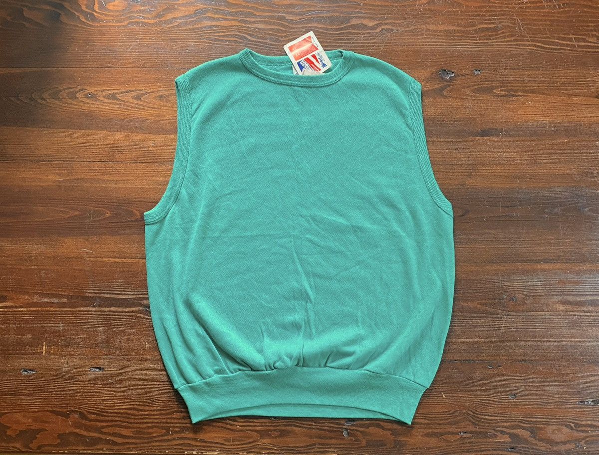 Vintage Vintage NWT 80’s Teal Pullover Crewneck Sweatshirt Vest New Size US L / EU 52-54 / 3 - 1 Thumbnail