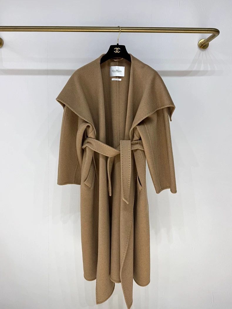 Max Mara Max Mara Large lapel full cashmere water ripple coat Size S / US 4 / IT 40 - 1 Thumbnail