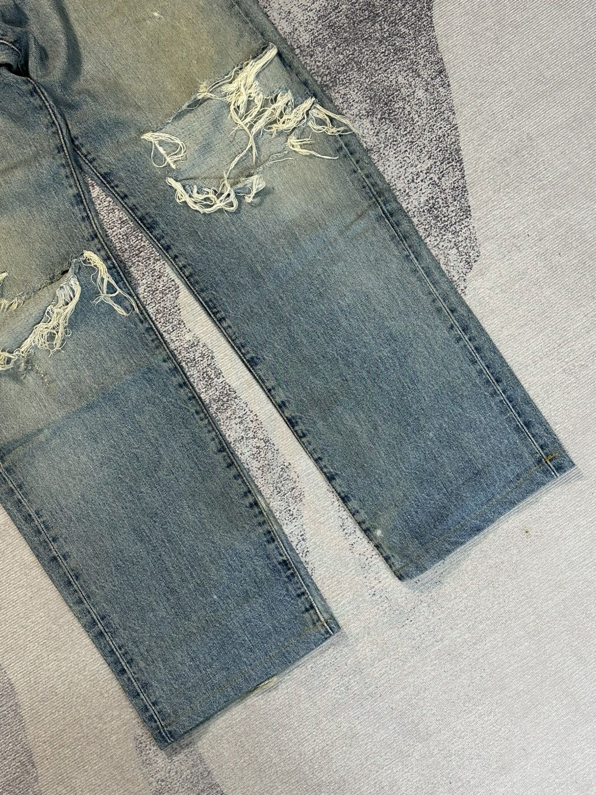 Kapital Vintage Levis 501 Button J22 Selvedge Distressed Denim Jeans Size US 27 - 3 Thumbnail