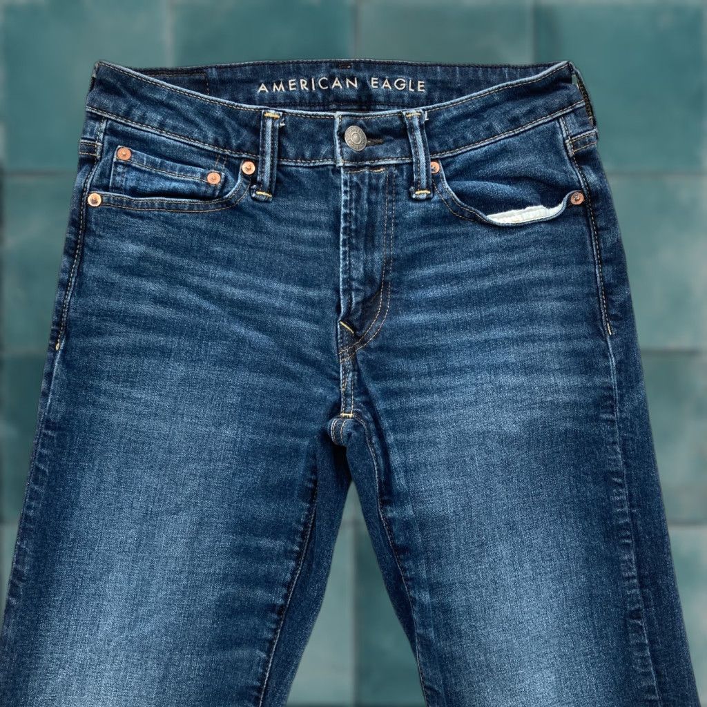 American Eagle Outfitters American Eagle Outfitters Jeans Mens 28x28 Original Straight Dark Wash Blue Stretch Denim Size US 28 / EU 44 - 1 Thumbnail