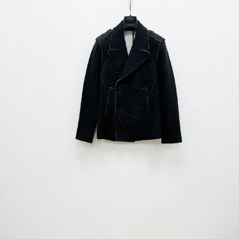 Neil Barrett Neil Barrett Winter Black Wool Peacoat 0089 Size US M / EU 48-50 / 2 - 1 Thumbnail