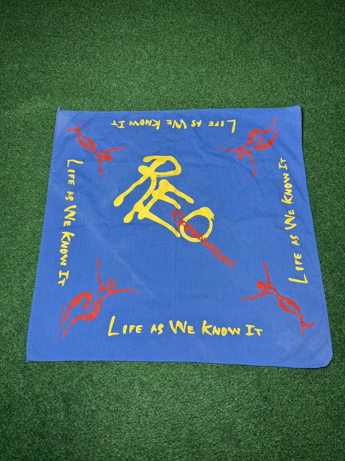 Vintage Vintage 80s REO Speedwagon Life As We Know Band Bandana Size ONE SIZE - 1 Thumbnail