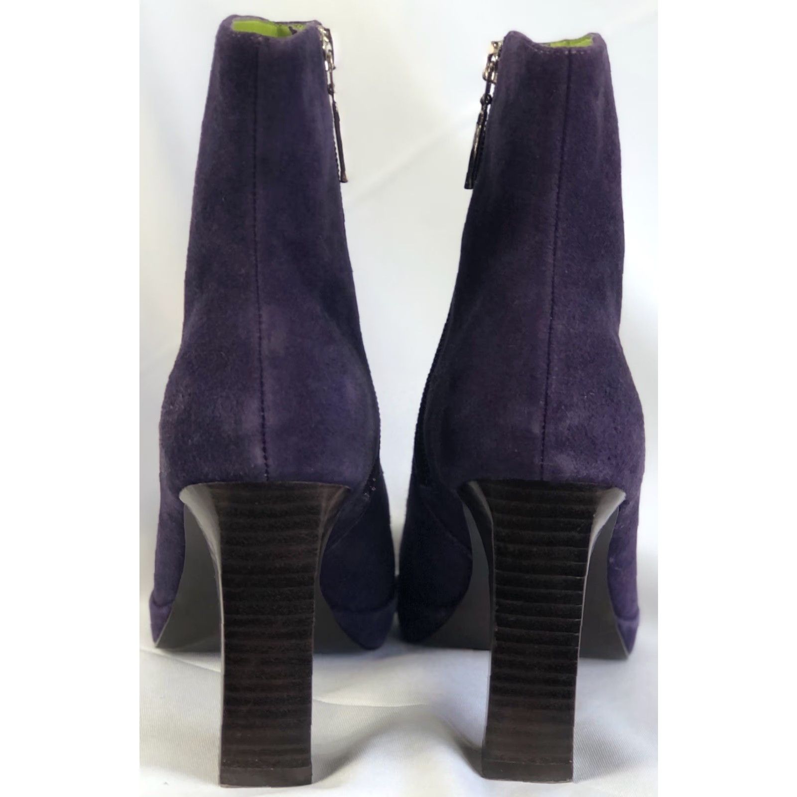 Tommy Hilfiger VINTAGE Tommy Hilfiger Suede Boots 7M Purple 3.5 Heel Square Toe Bootie Women Size US 7 / IT 37 - 7 Thumbnail