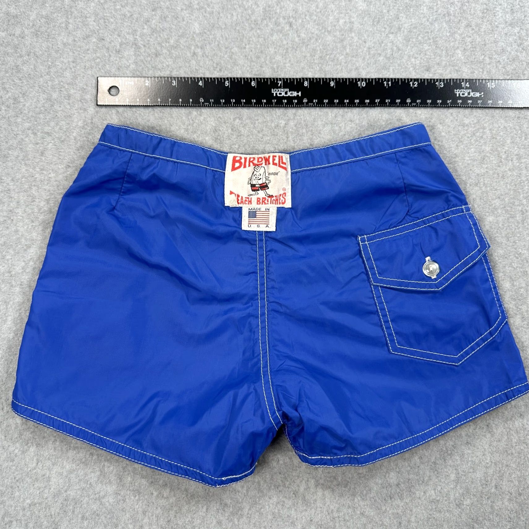 Vintage Birdwell Beach Britches Shorts Mens 26 Blue Swim Trunks Boardshorts Made USA New Size US 27 - 6 Thumbnail