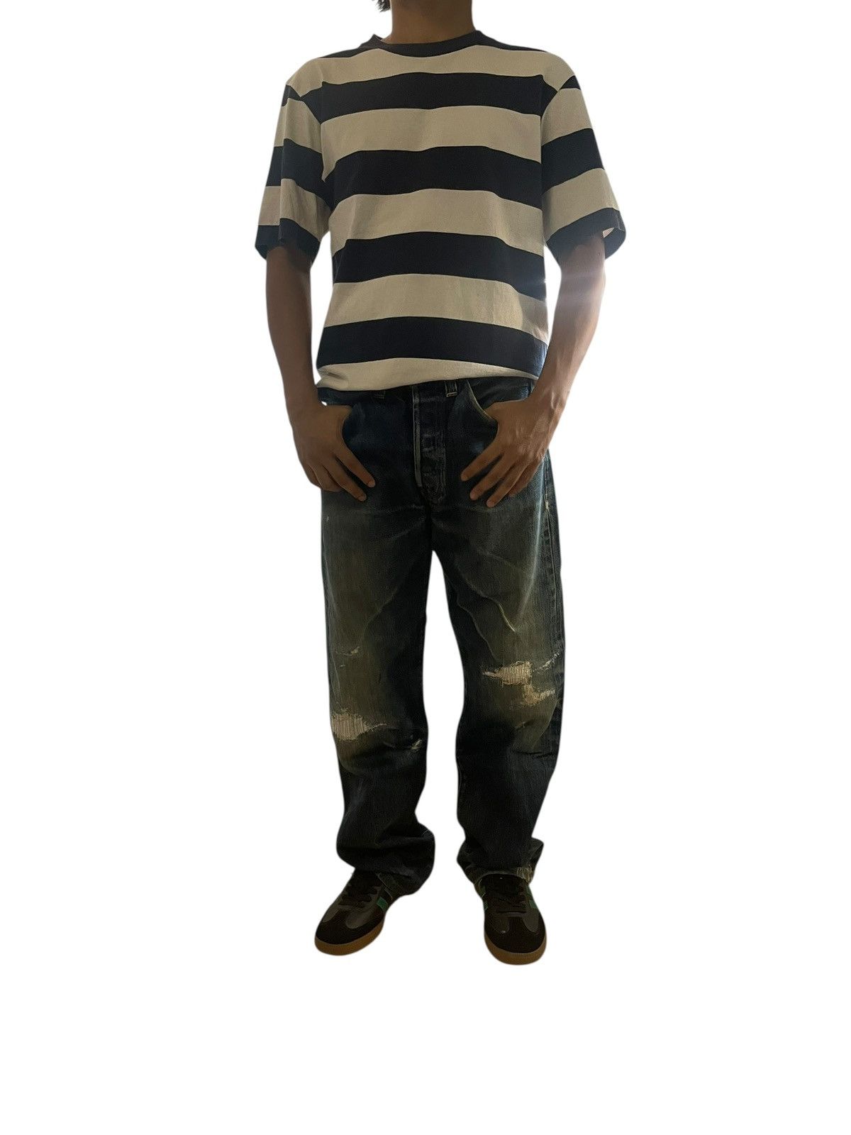 Levi's Vintage Levi’s 1998 201XX E 1937 Selvedge Distressed Denim Size US 30 / EU 46 - 22 Thumbnail