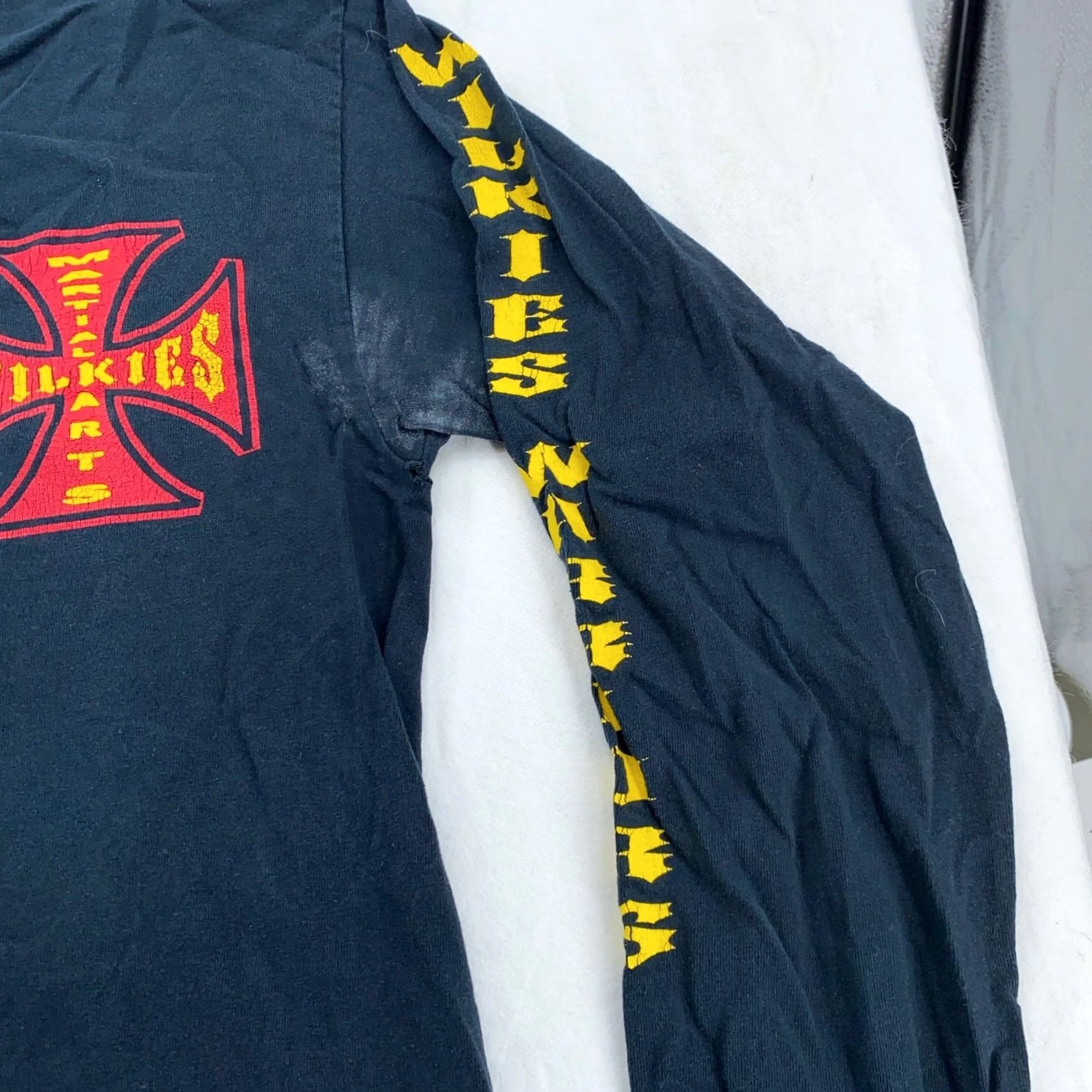 Vintage VINTAGE MARTIAL ARTS WILKIES WARRIORS LONG SLEEVE T-Shirt M black Men Crew Neck 80s 90s MMA Style Shirt Size US M / EU 48-50 / 2 - 6 Thumbnail