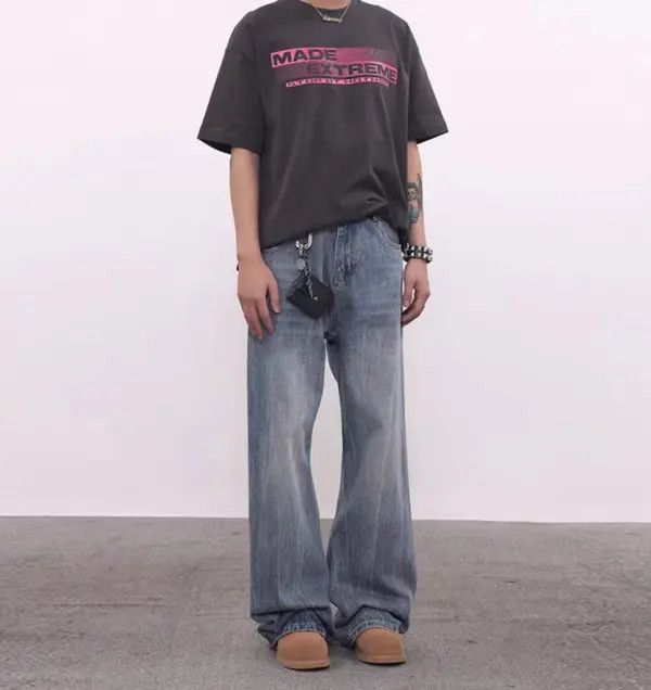 Japanese Brand VIBE baggy vintage washed casual jeans Size US 32 / EU 48 - 3 Thumbnail