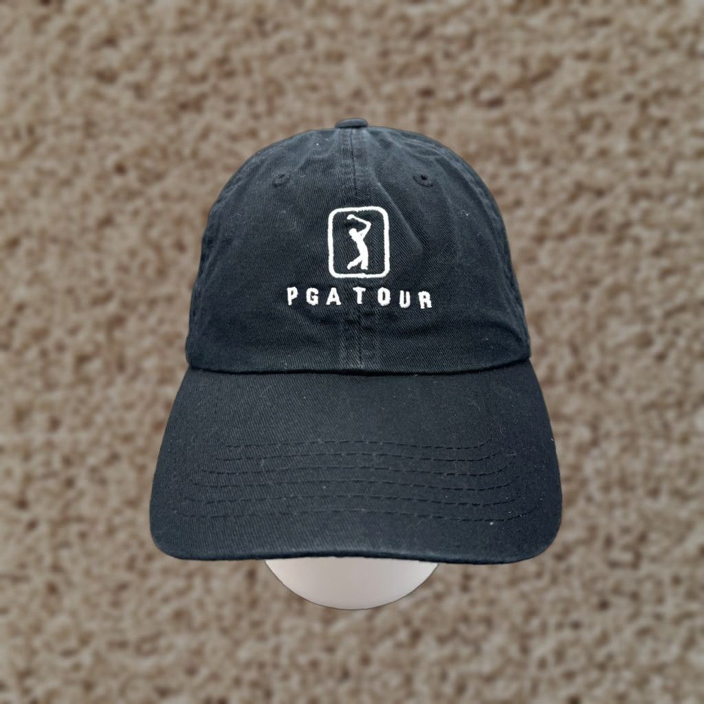PGA Tour PGA Tour Hat Cap Strap Back Adult One Size Black Cotton Golf Golfer Hat/Cap - PGA - Golf Hat - Adjustable - Men - Black - One Size - Golf Size ONE SIZE - 1 Thumbnail
