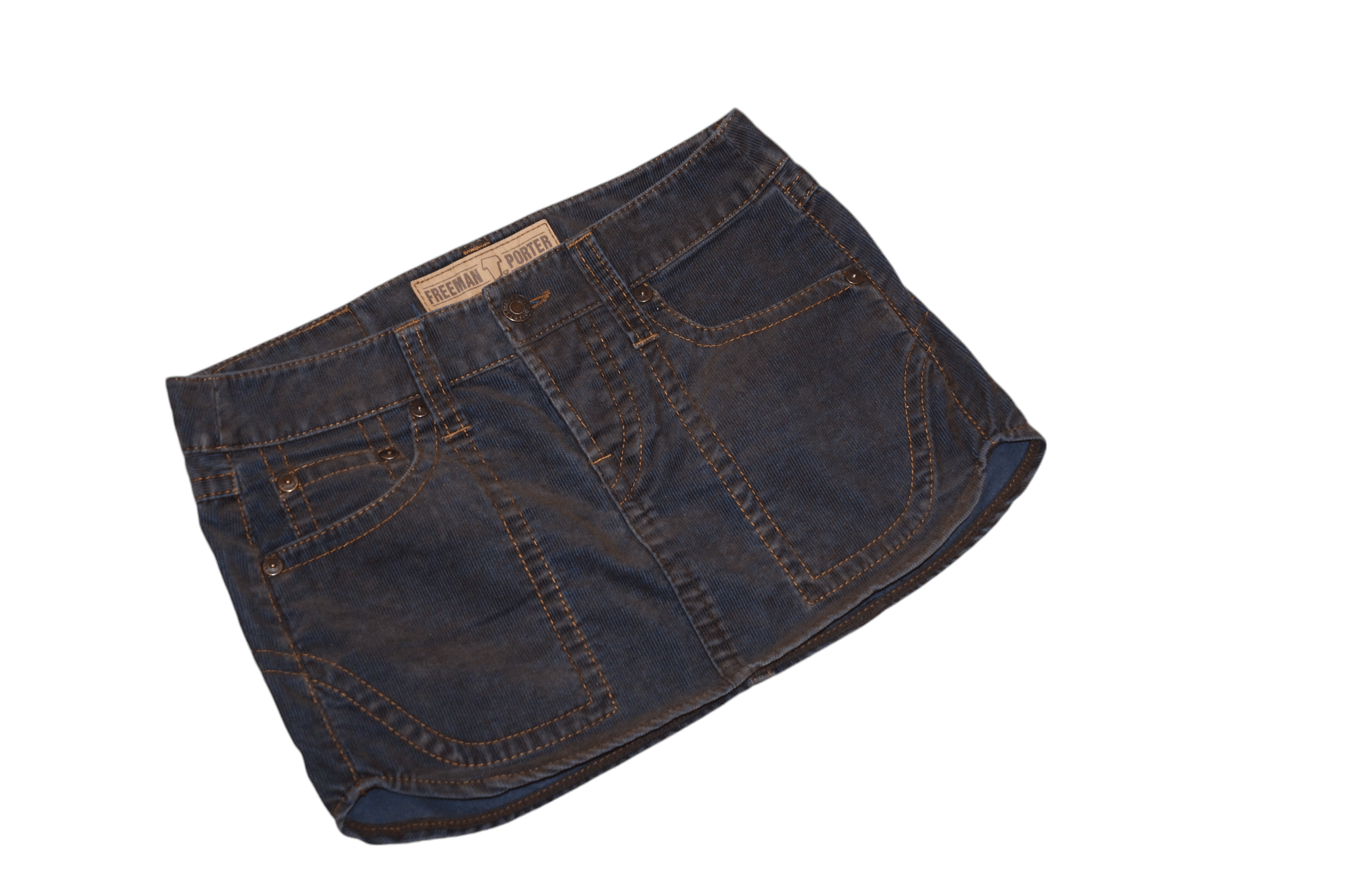 Freeman T. Porter 1993 Freeman T.Porter Dirty Coated Corduroy Denim Mini Skirt Size 32" / US 10 / IT 46 - 3 Thumbnail