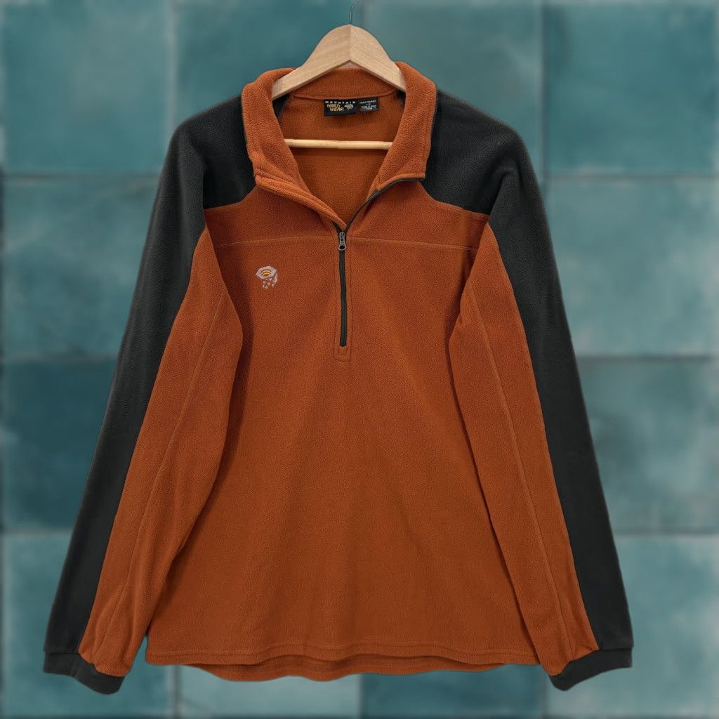 Mountain Hardwear Mountain Hardwear Polartec Jacket Mens Large Orange 1/4 Zip Fleece Hiking Trail Size US L / EU 52-54 / 3 - 1 Thumbnail