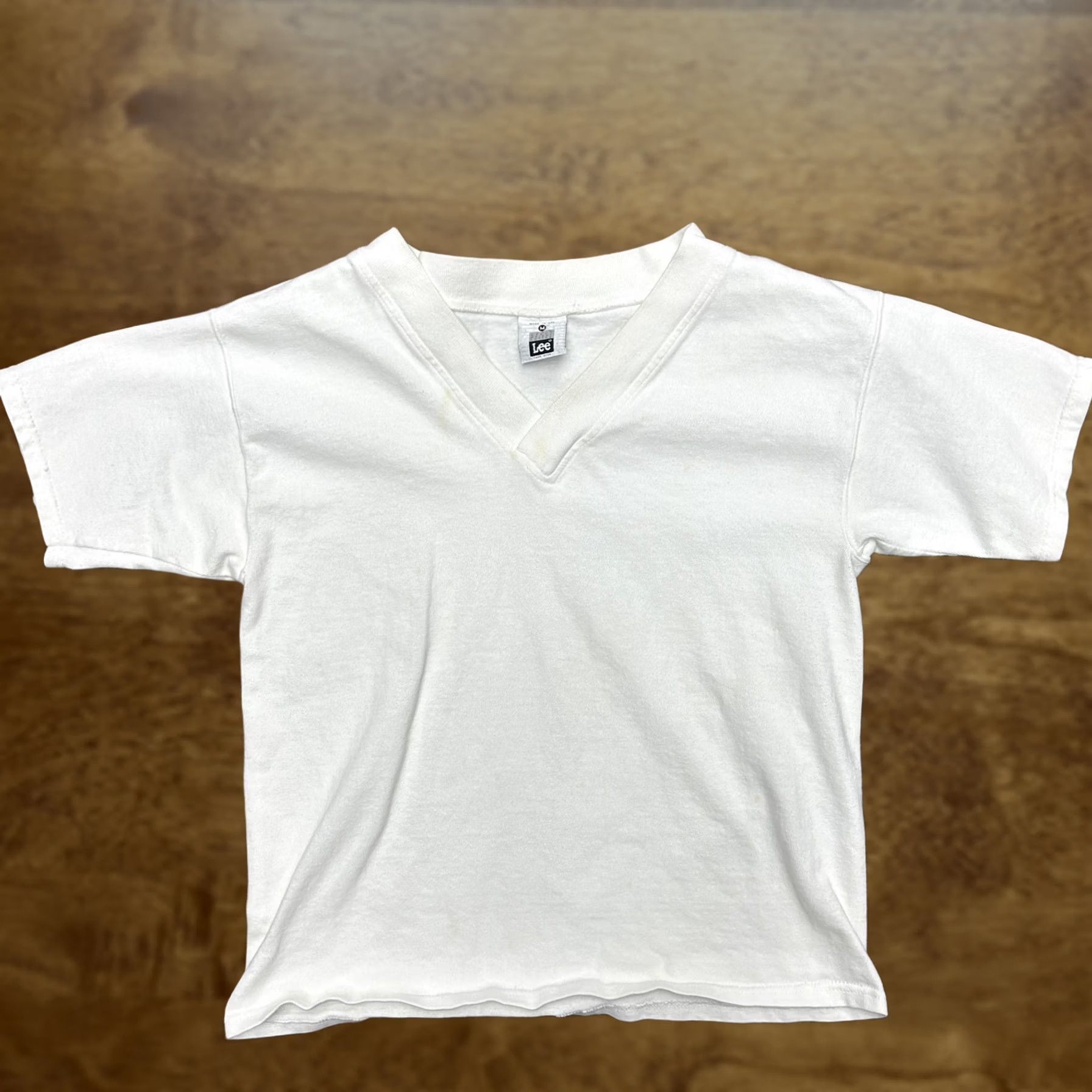 Lee VINTAGE Lee Shirt Mens Medium White V Neck Heavyweight Cotton Made USA 90s Size US M / EU 48-50 / 2 - 1 Thumbnail