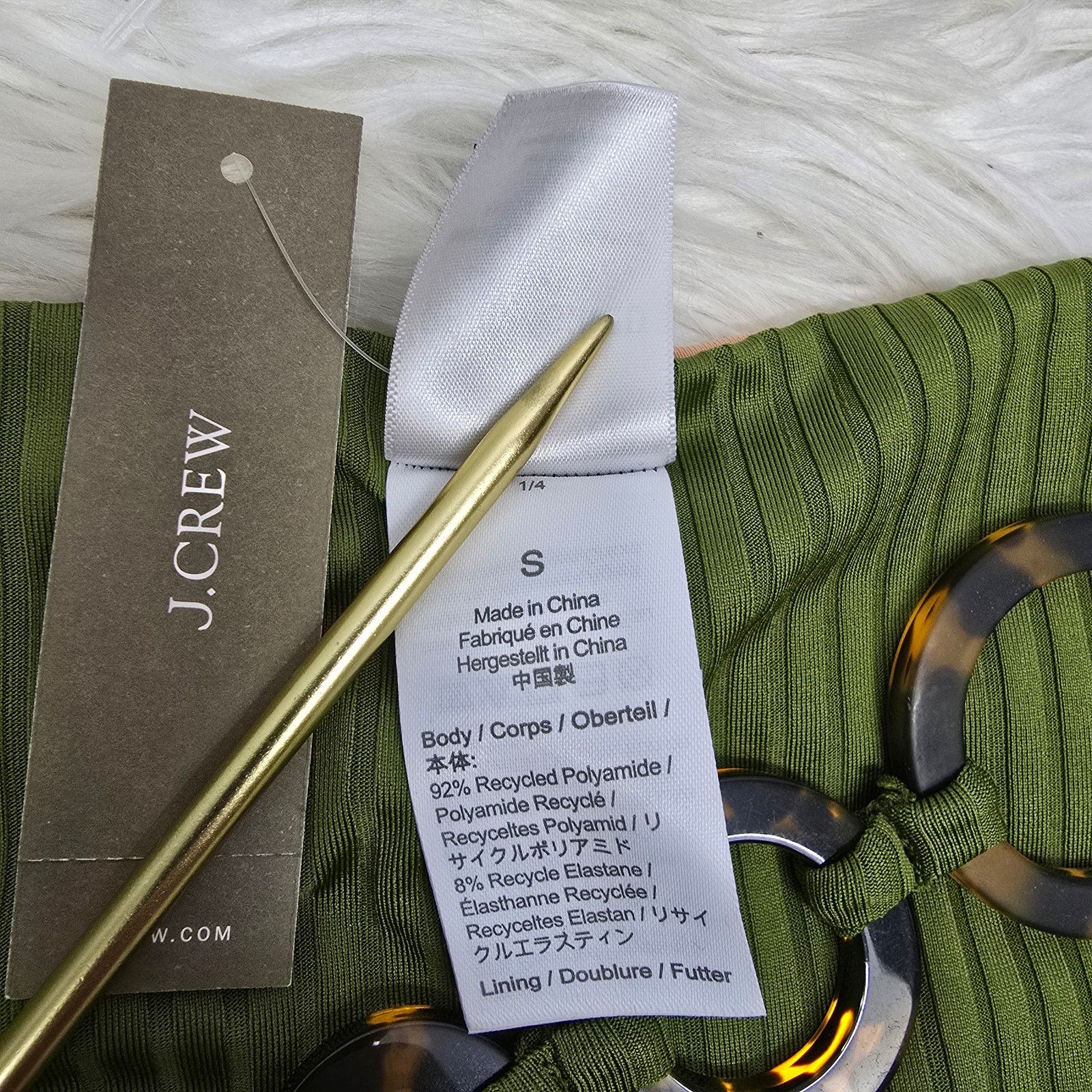 J.Crew NWT J. Crew Wide-rib high-rise bikini bottom w rings Size S Size ONE SIZE - 9 Thumbnail