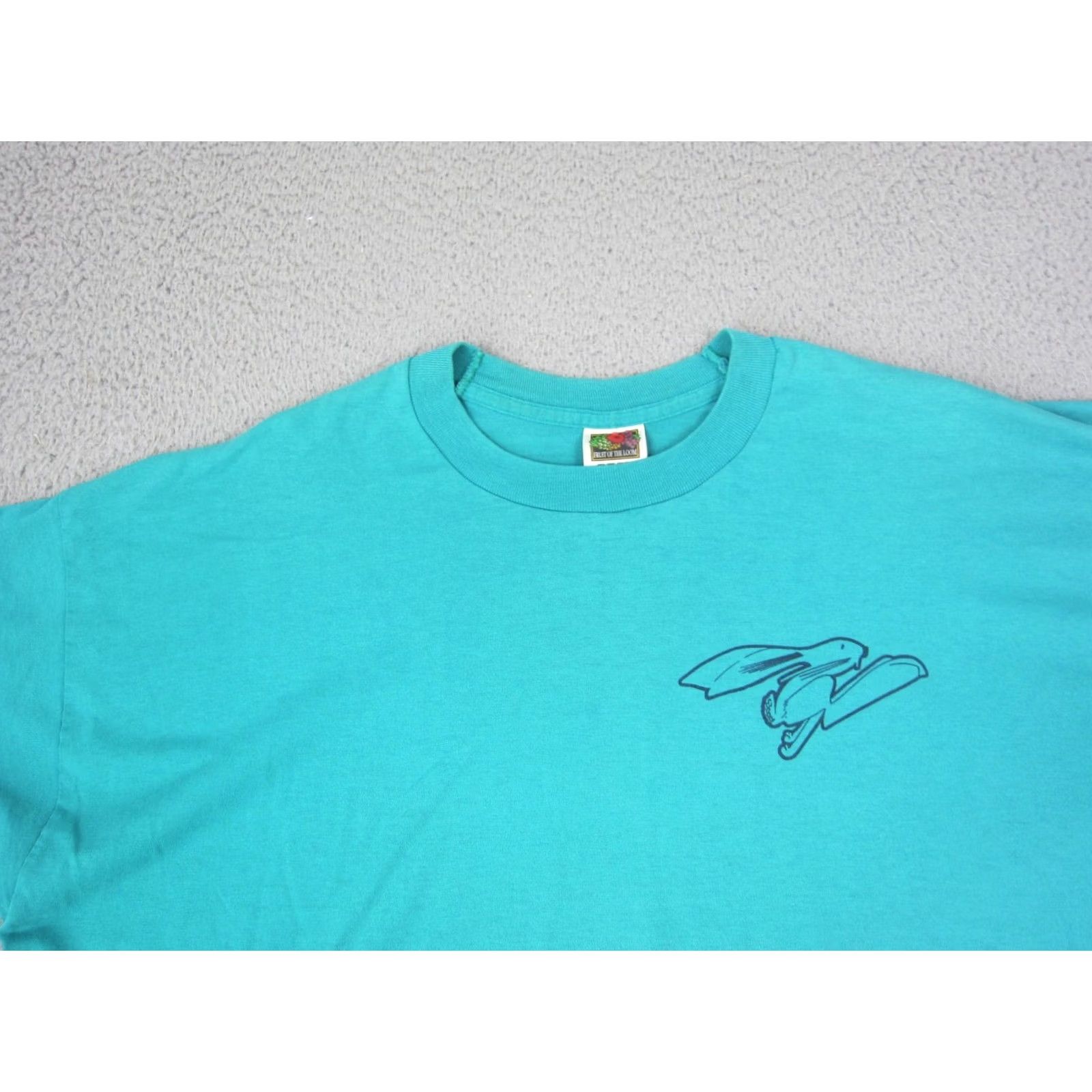 Fruit Of The Loom VINTAGE Fruit of the Loom Shirt Mens 2XL Blue Single Stitch Made in USA 90s Size US XXL / EU 58 / 5 - 3 Thumbnail