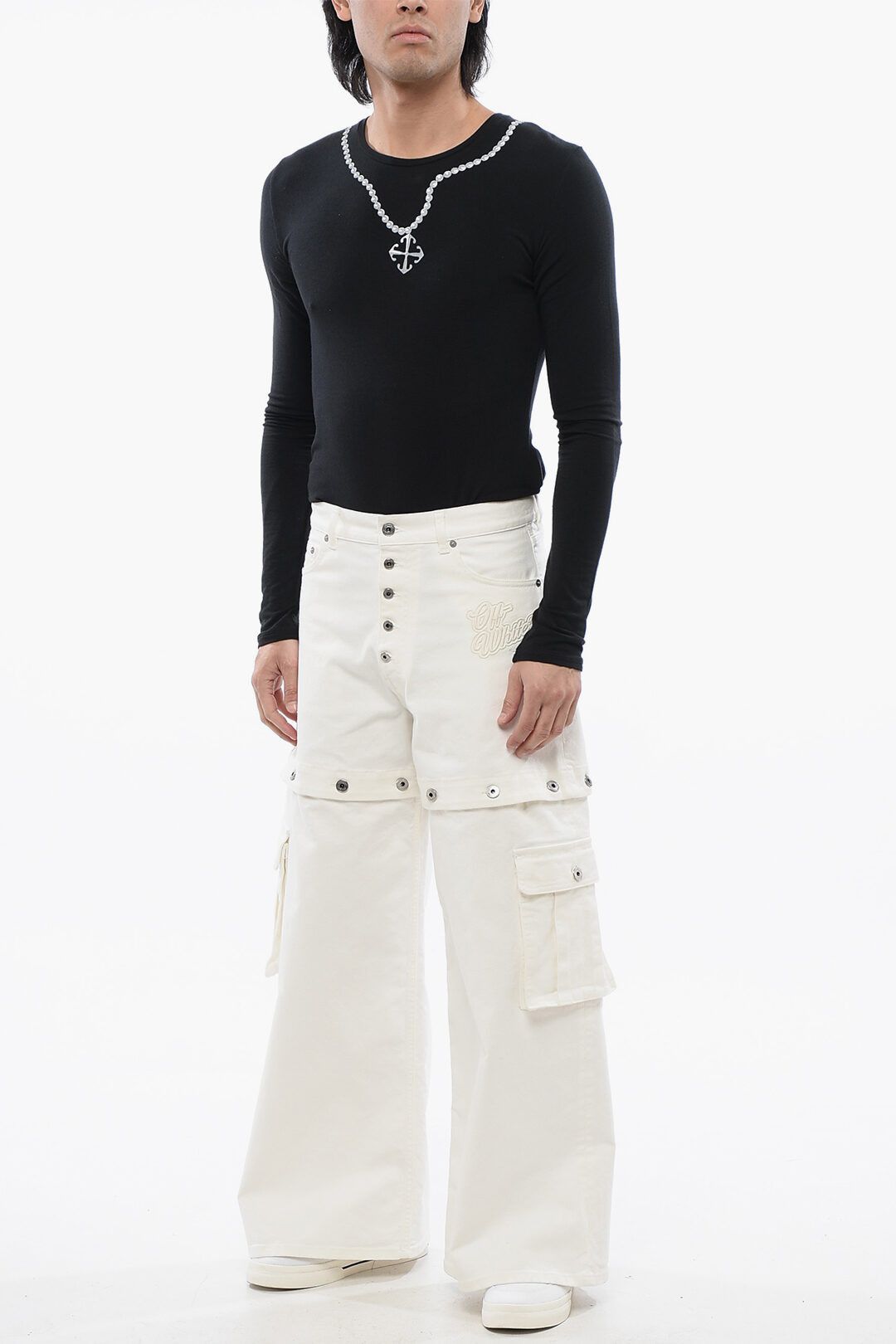 Off-White og1mm0525 Baggy Fit Jeans in White Size US 28 / EU 44 - 5 Thumbnail