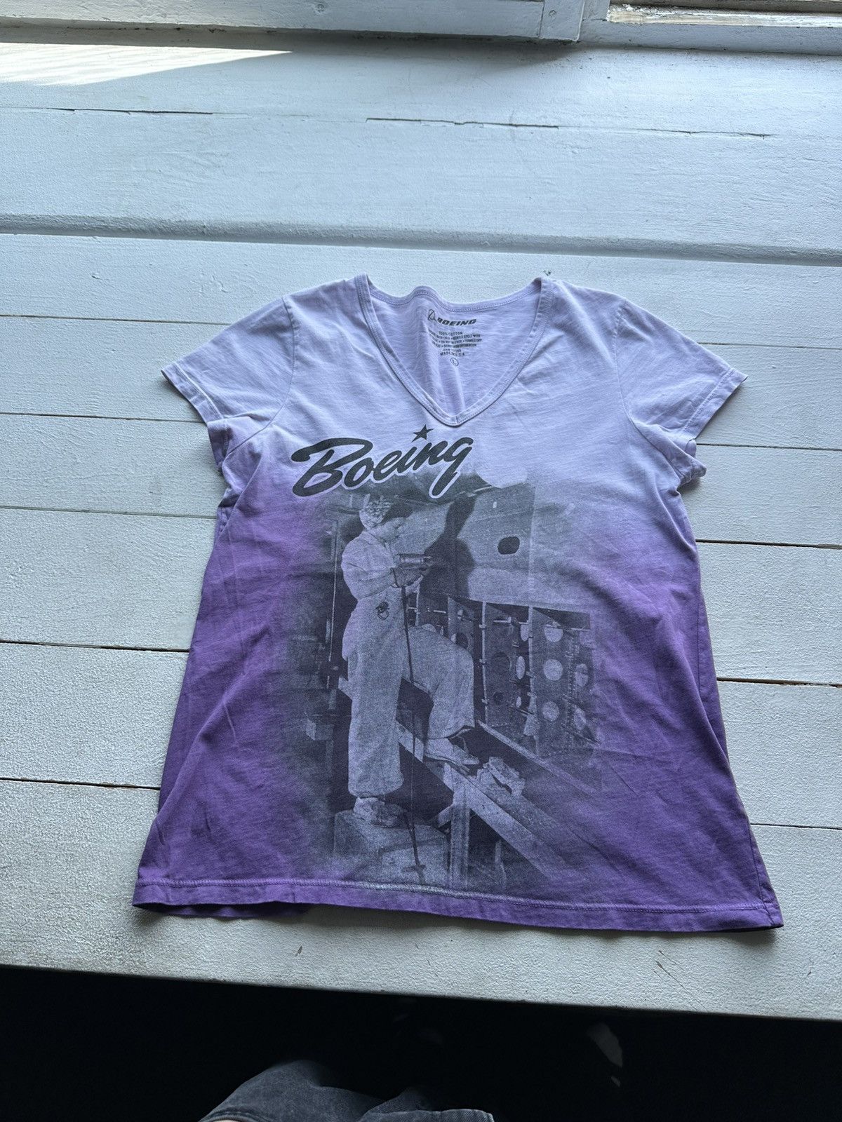 Other RARE🚨 BOEING MADE IN USA PLANE OFFICAL PRODUCT WOMEN tee Size L / US 10 / IT 46 - 1 Thumbnail