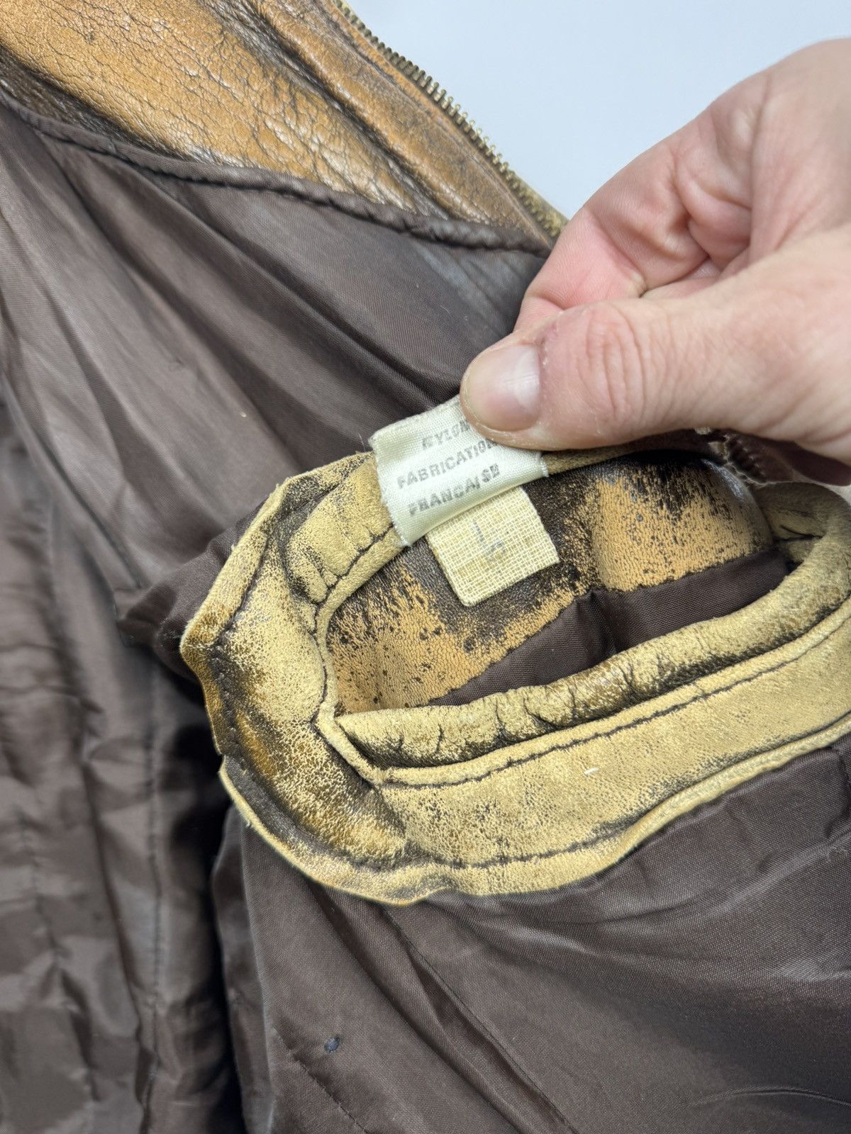 Vintage Vintage Top Gun Heavy Distressed Aviation Leather Jacket Size US L / EU 52-54 / 3 - 21 Thumbnail
