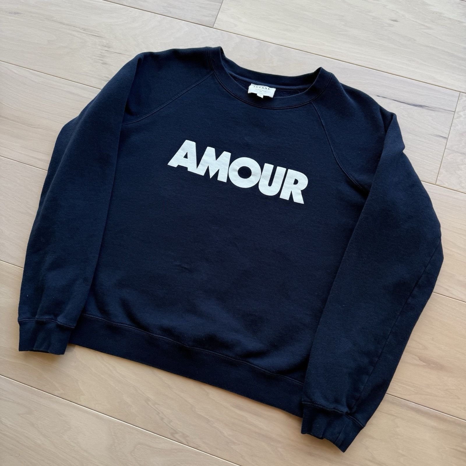Sezane Sezane Amour Sweatshirt Women's M Navy Crew Fleece Pullover Size M / US 6-8 / IT 42-44 - 9 Thumbnail